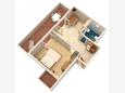 Mandre, plattegrond in the apartment, (pet friendly) en WiFi.