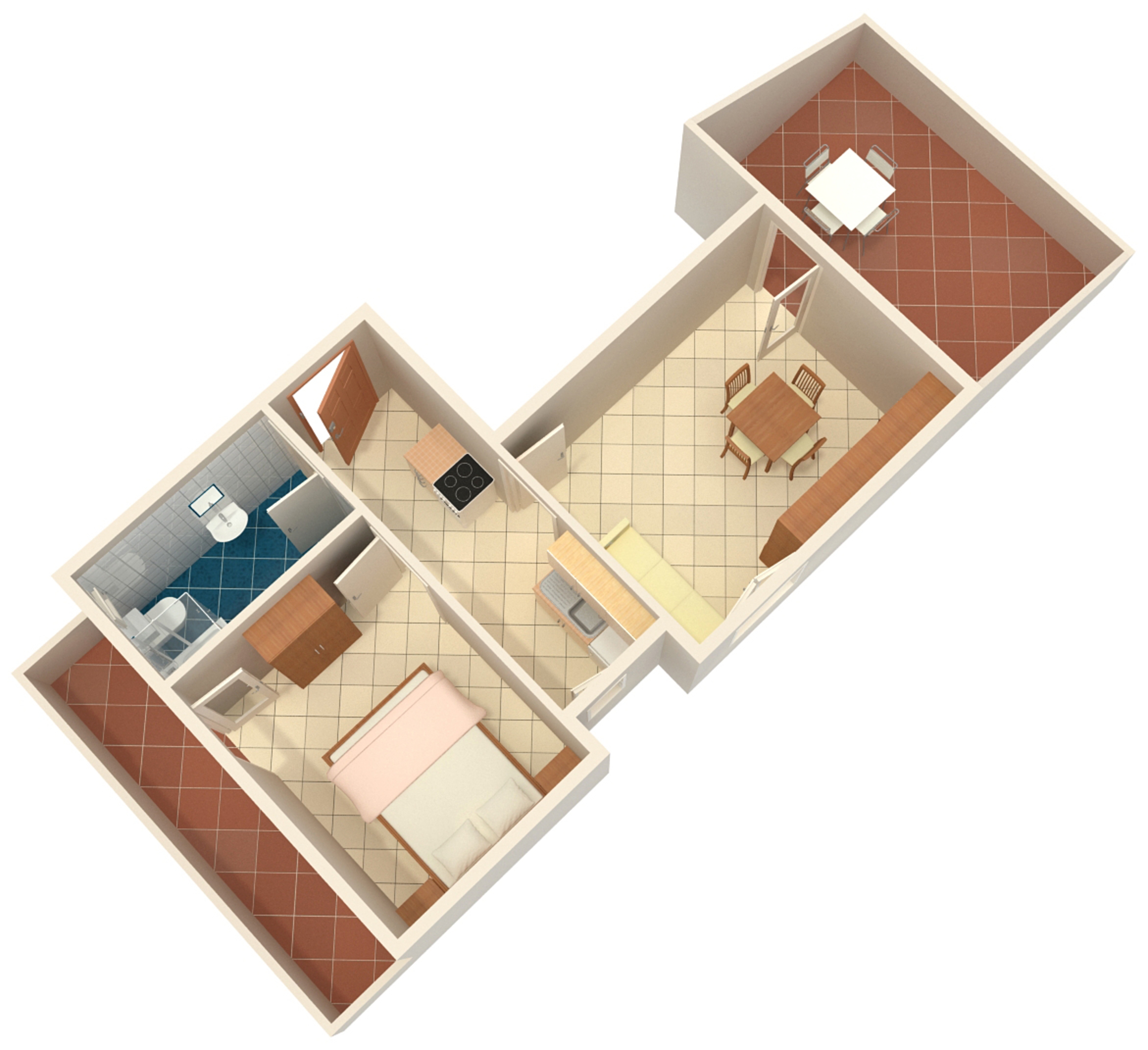 One bedroom apartment with terrace and sea view Potočnica, Pag  A-a