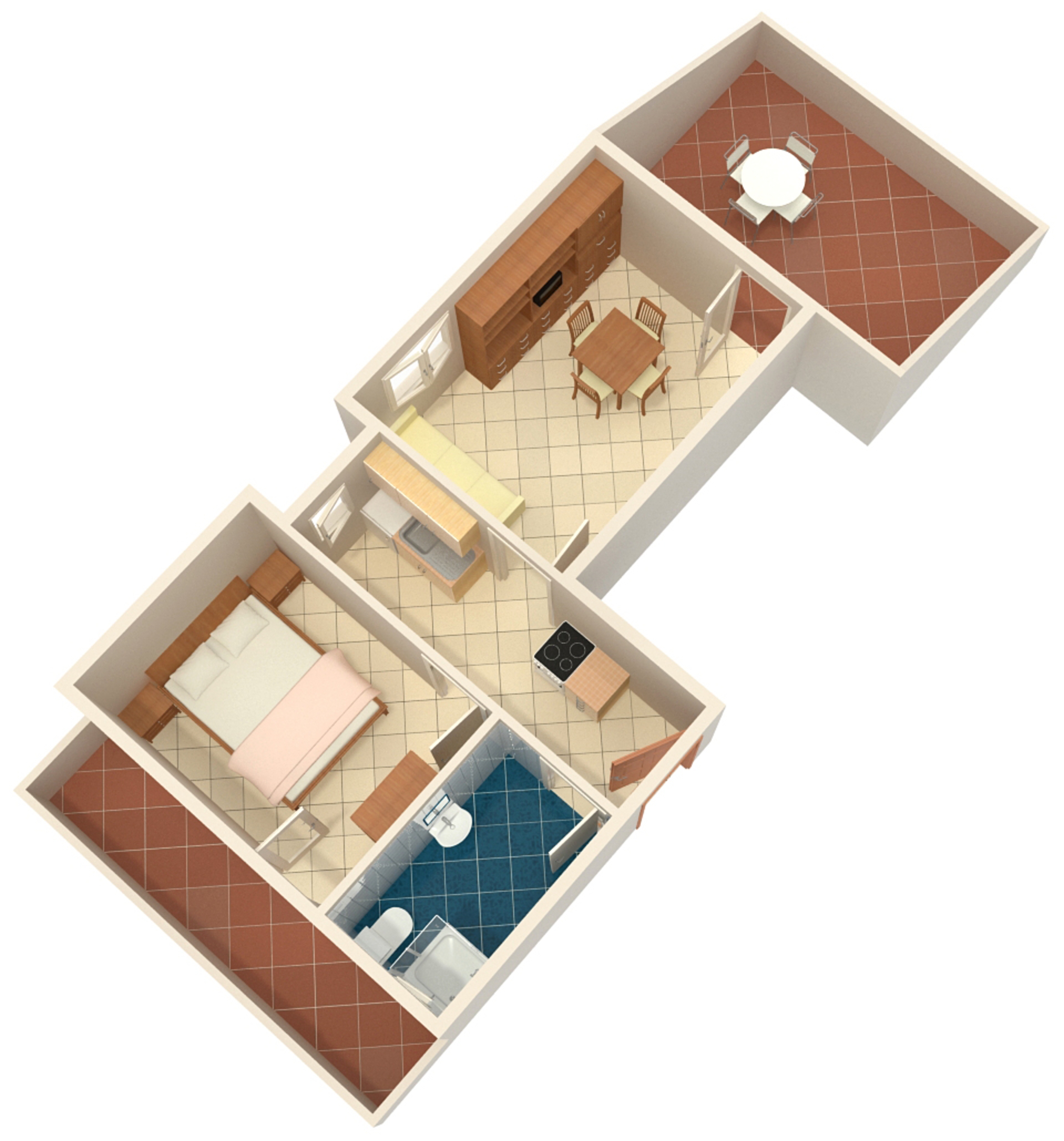 One bedroom apartment with terrace and sea view Potočnica, Pag  A-c
