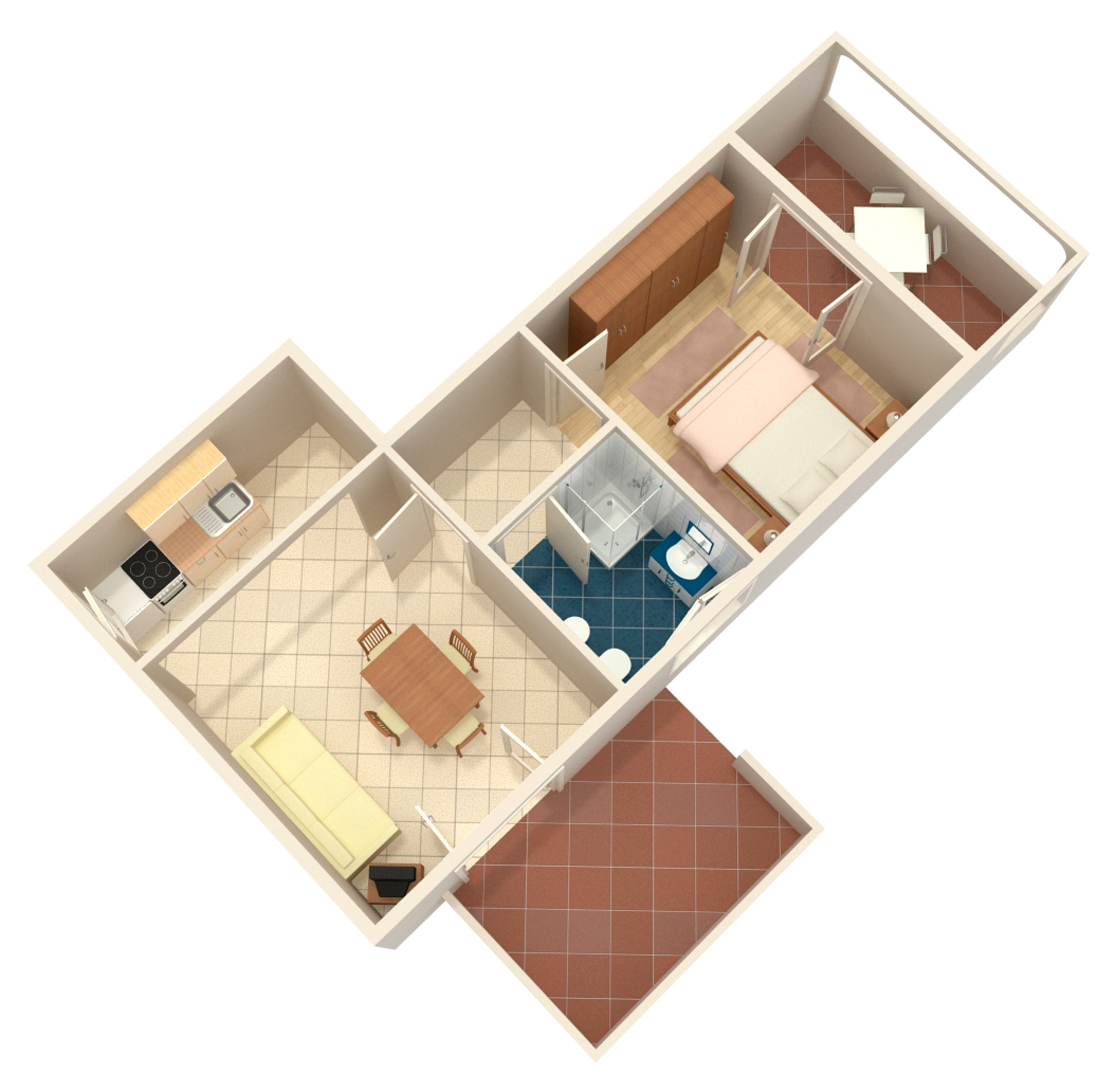 One bedroom apartment near beach Kustići, Pag  A-d