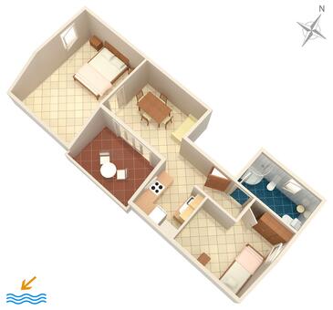 Načrt Košljun, Načrt v nastanitvi vrste apartment, WiFi.