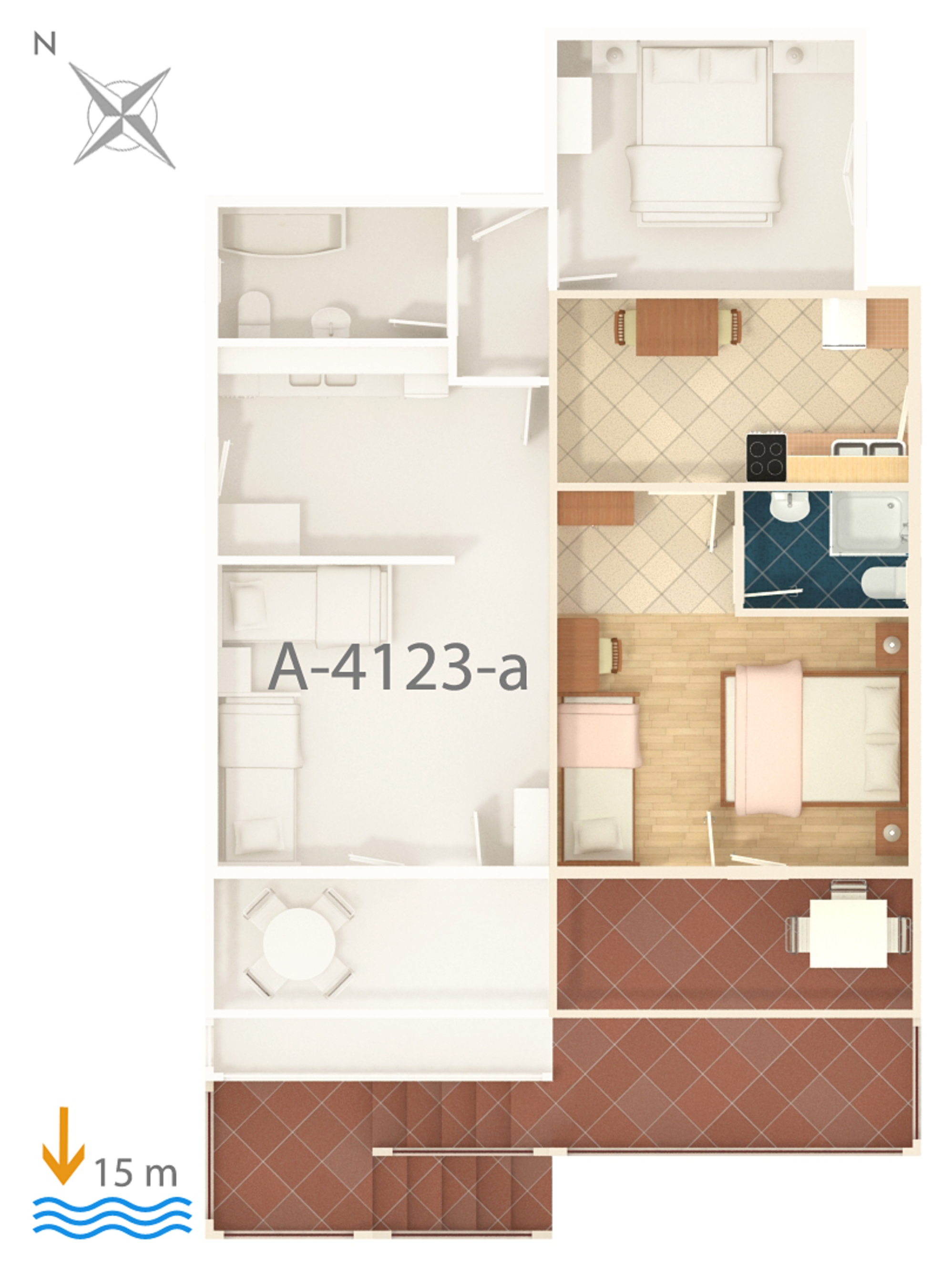 Studio flat near beach Mandre, Pag  AS-a