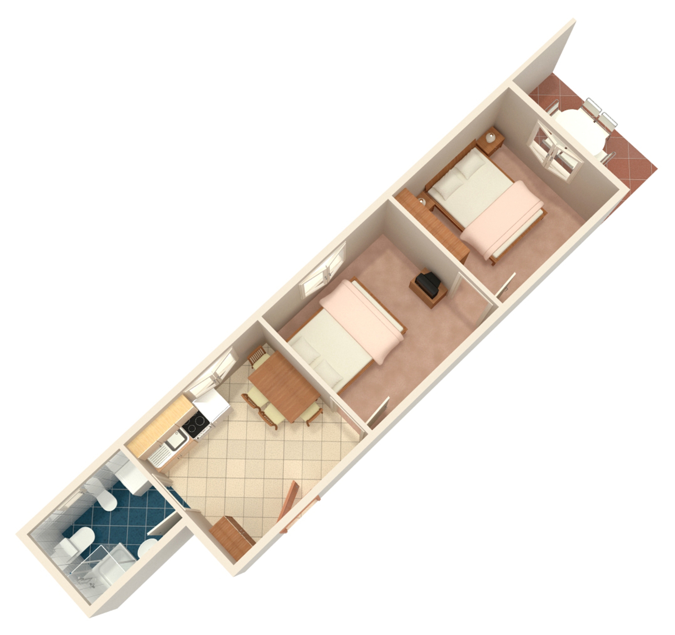 Two bedroom apartment near beach Zubovići, Pag  A-b