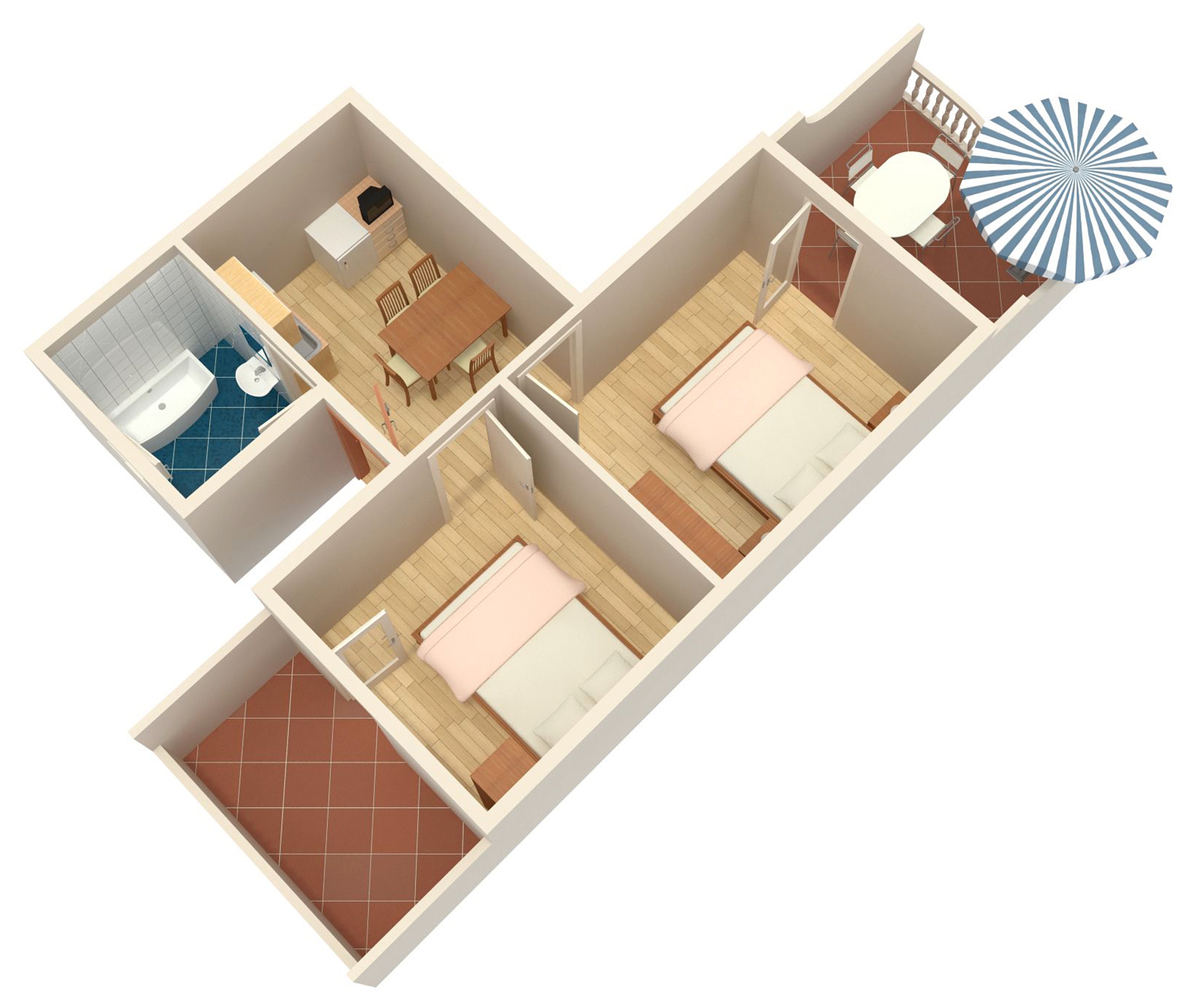 Two bedroom apartment near beach Zubovići, Pag  A-d