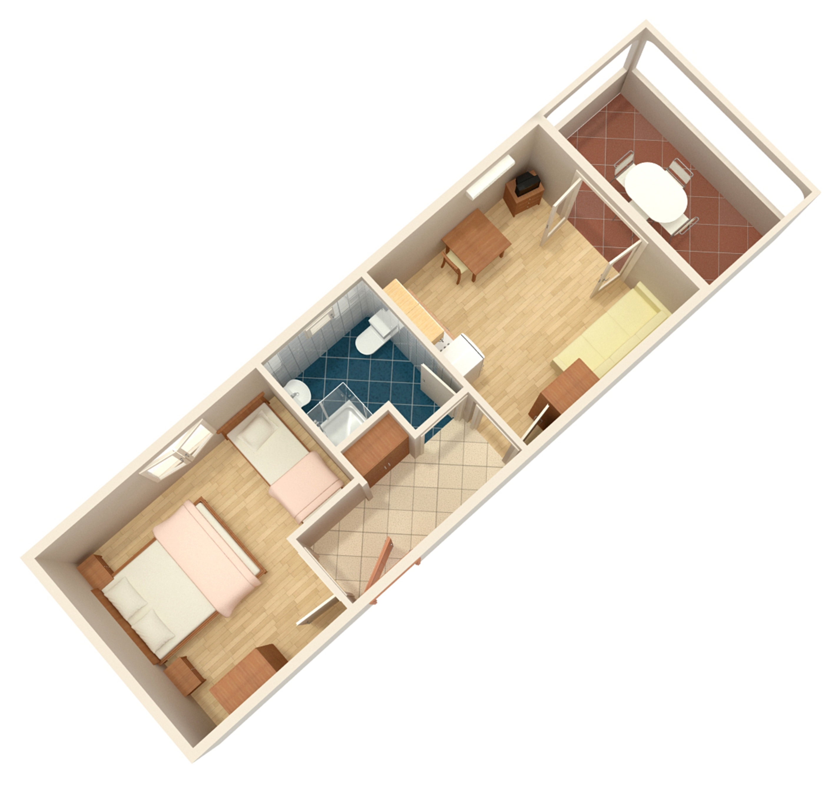 One bedroom apartment near beach Kustići, Pag  A-c