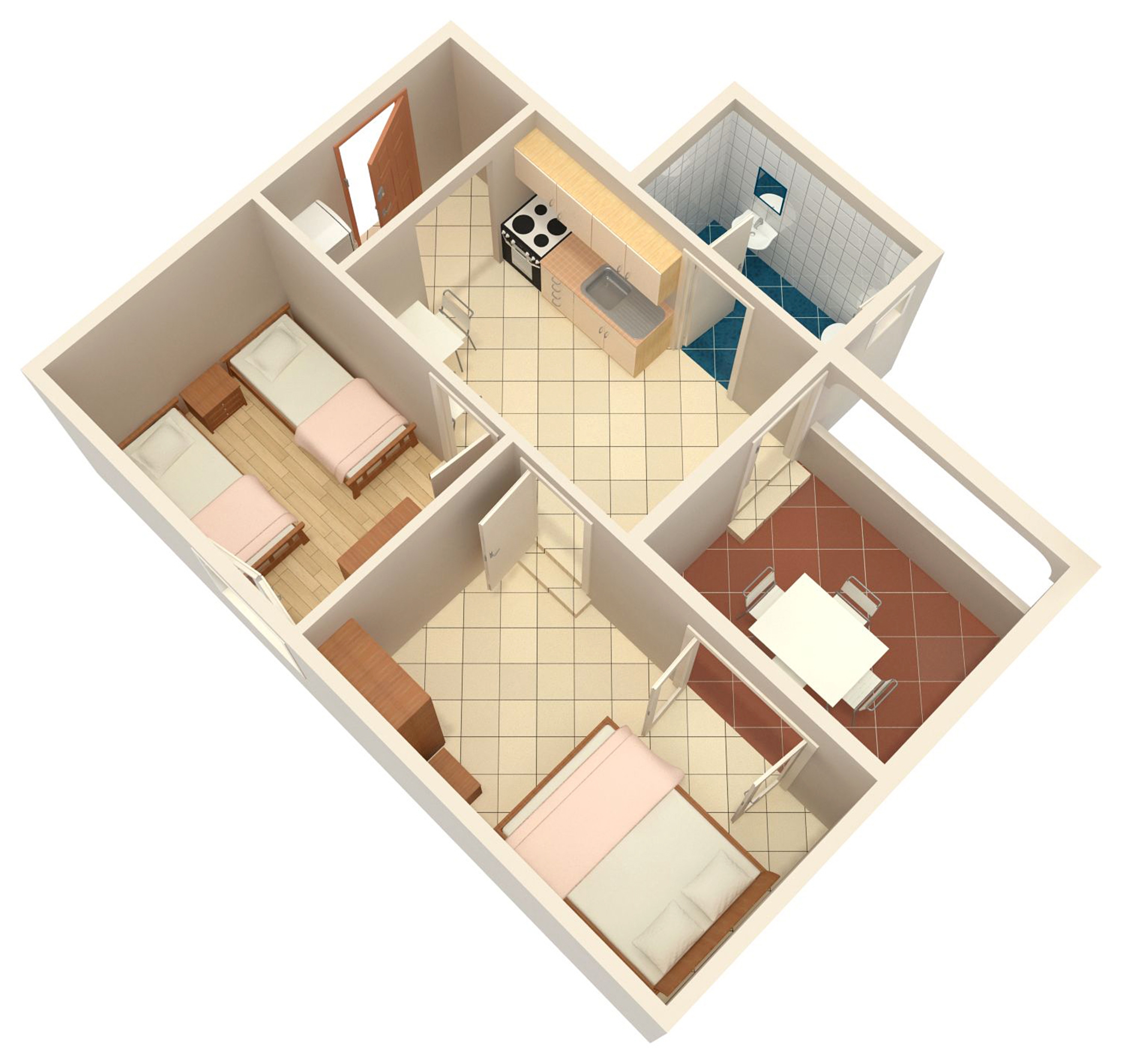 Two bedroom apartment near beach Kustići, Pag  A-d