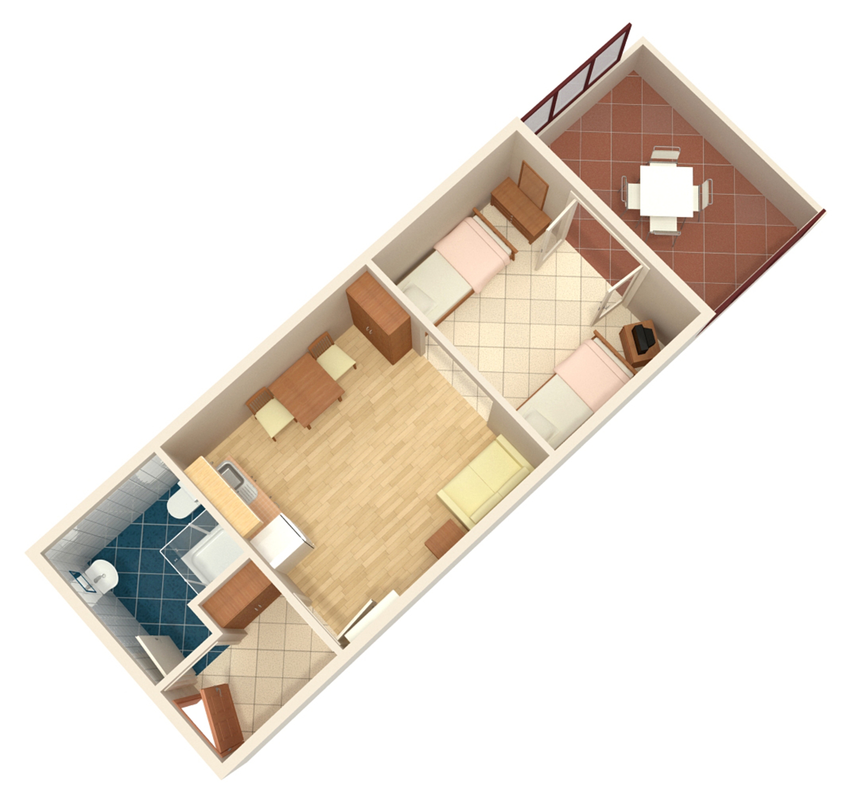 Studio flat near beach Kustići, Pag  AS-b