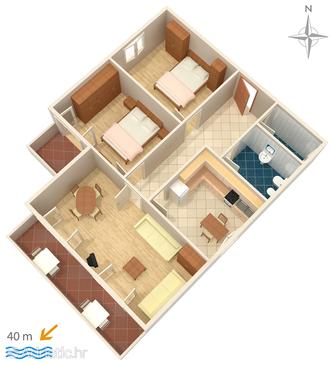 Plan Stara Novalja, Plan in the apartment.