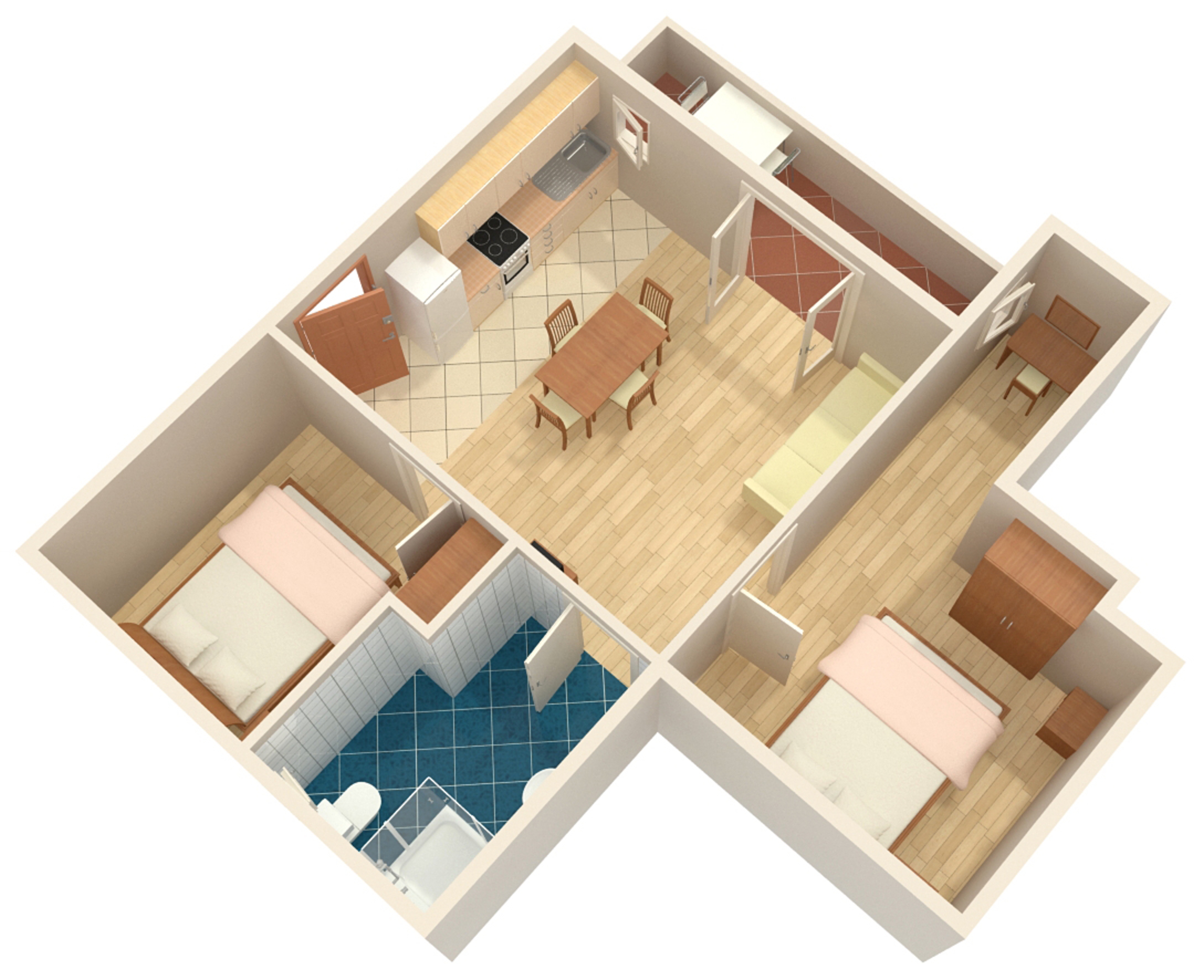 Two bedroom apartment near beach Stara Novalja, Pag  A-b