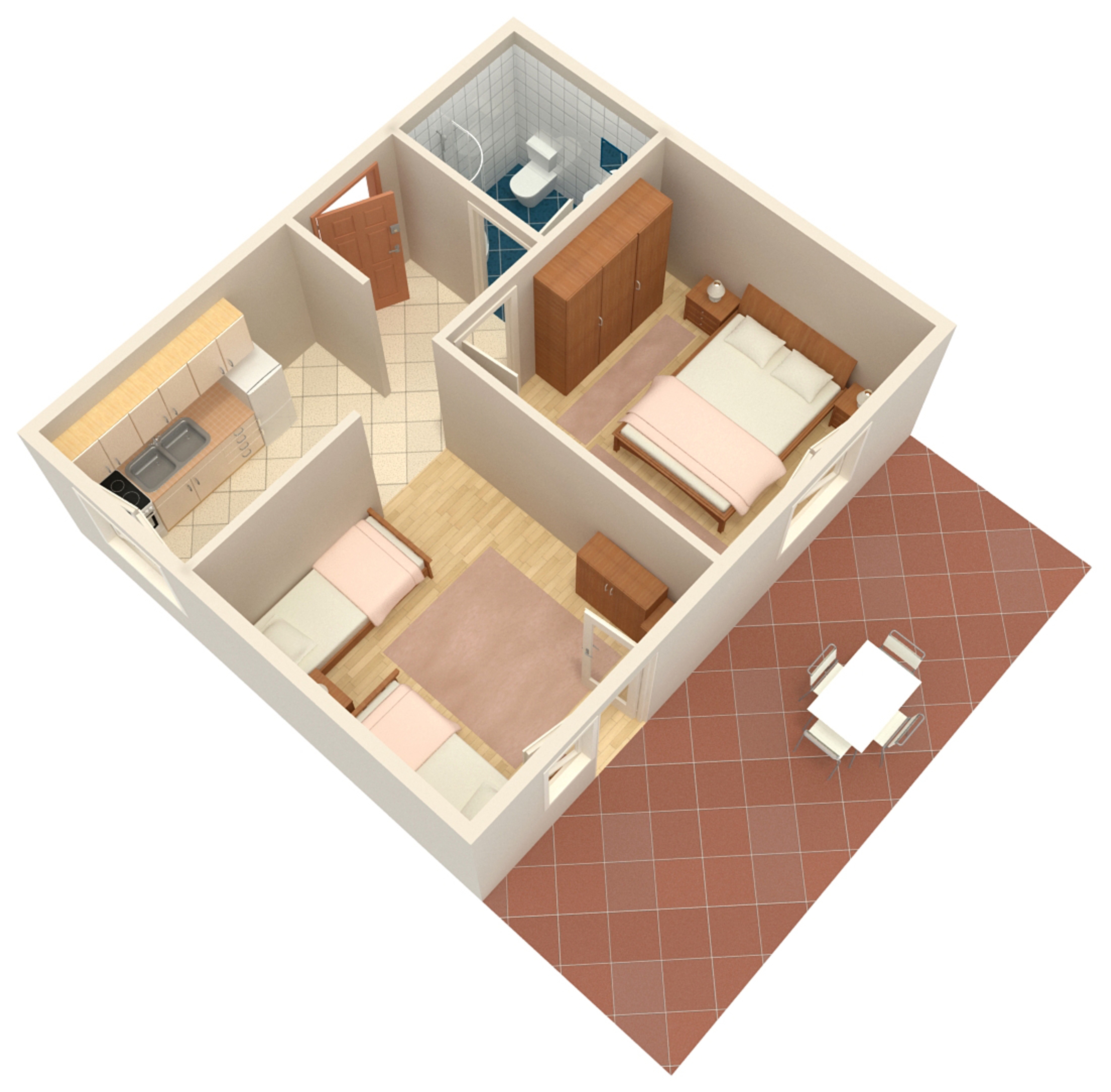 One bedroom apartment with terrace Pag  A-a