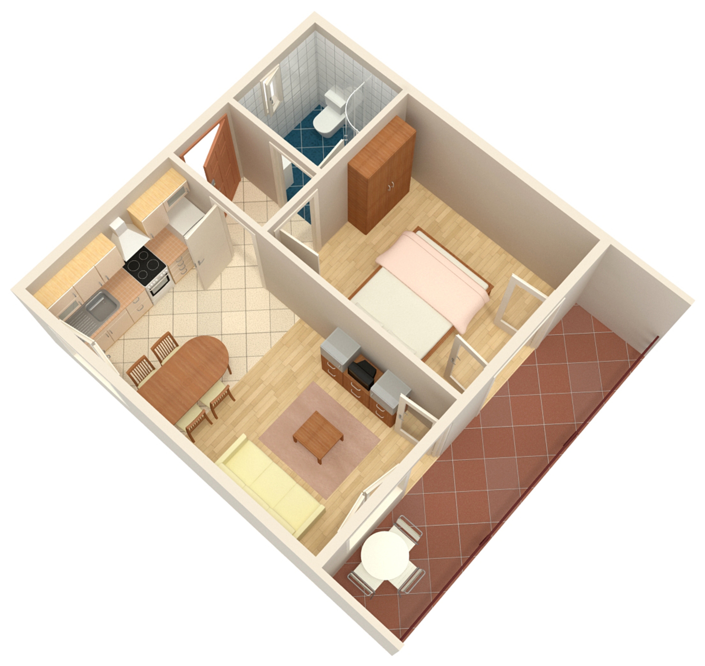 One bedroom apartment with balcony and sea view Pag  A-b