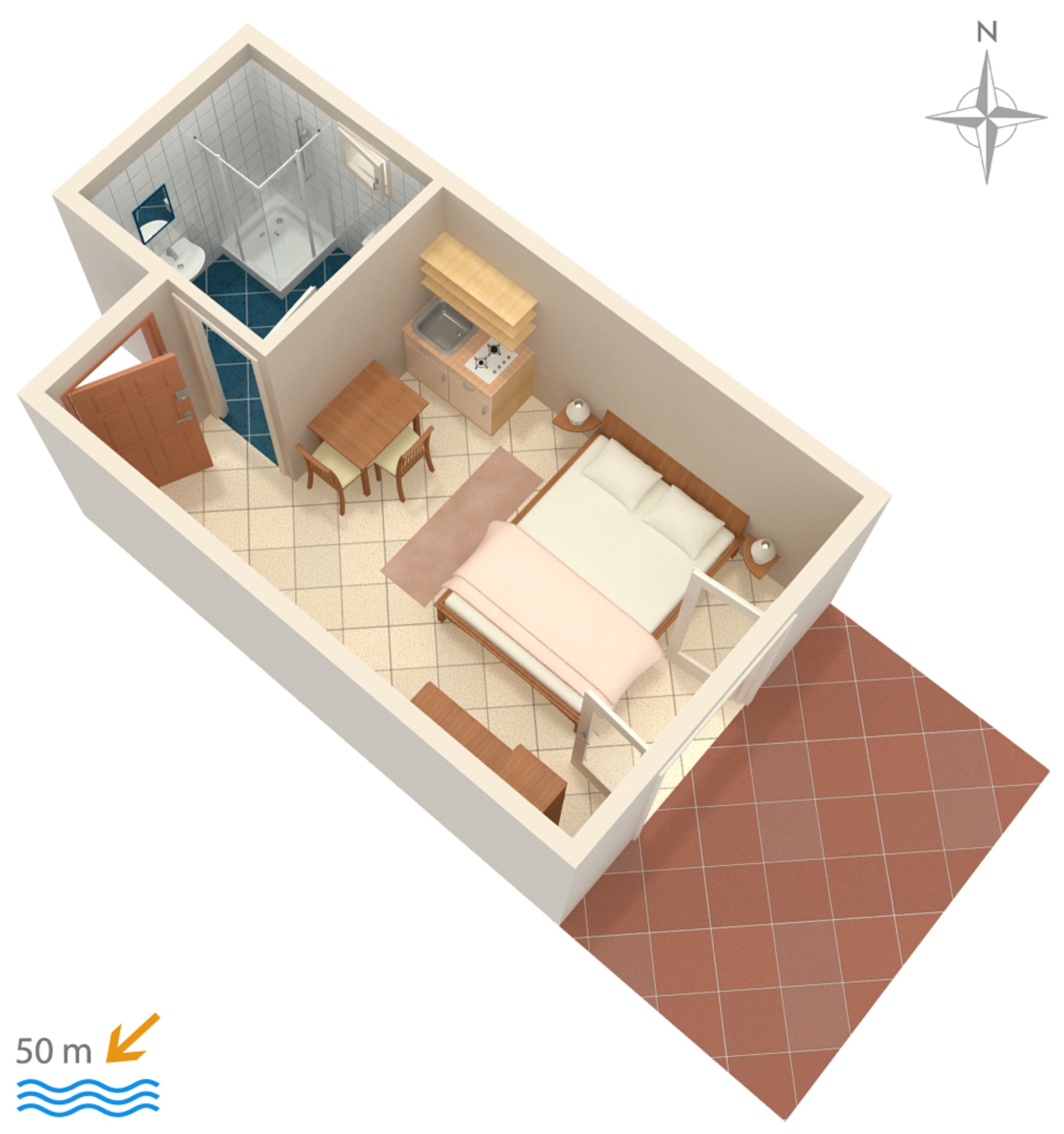 Studio flat with terrace Pag  AS-a