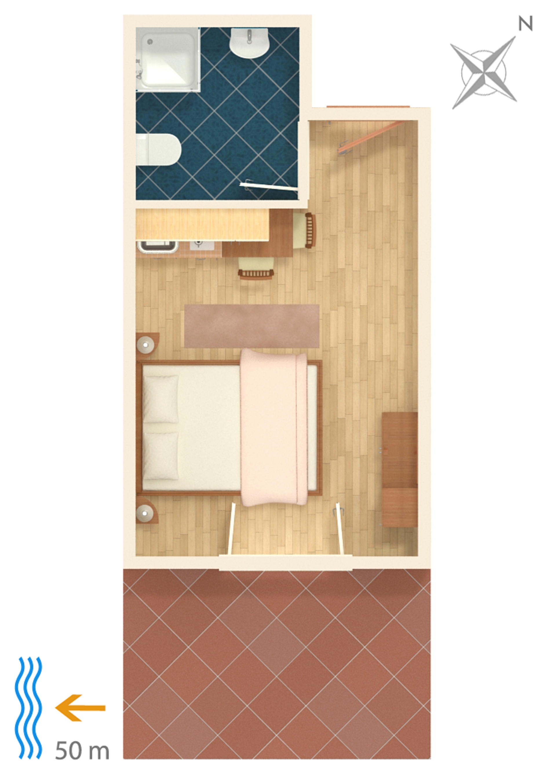 Studio flat with terrace Pag  AS-b