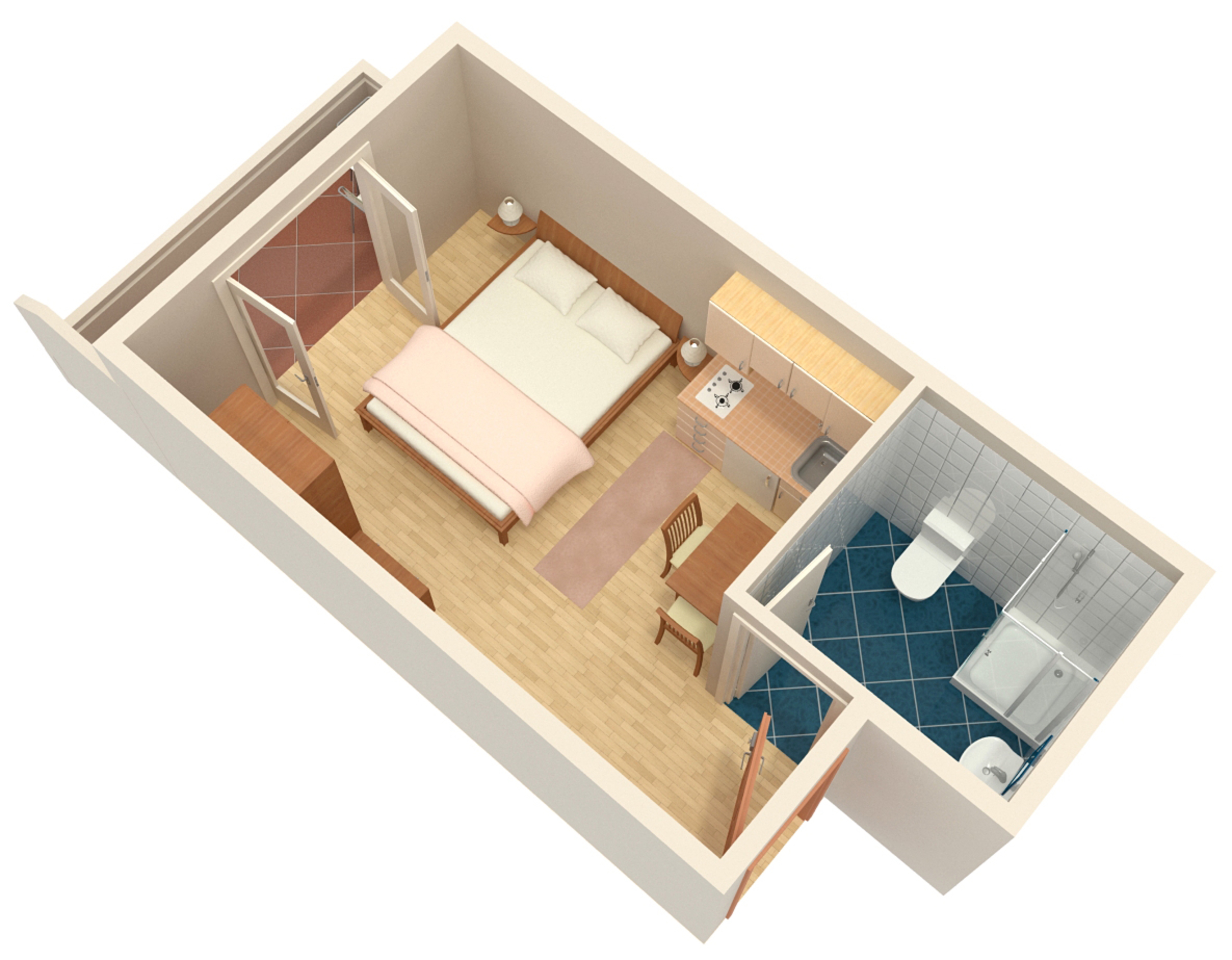 Studio flat with balcony Pag  AS-d