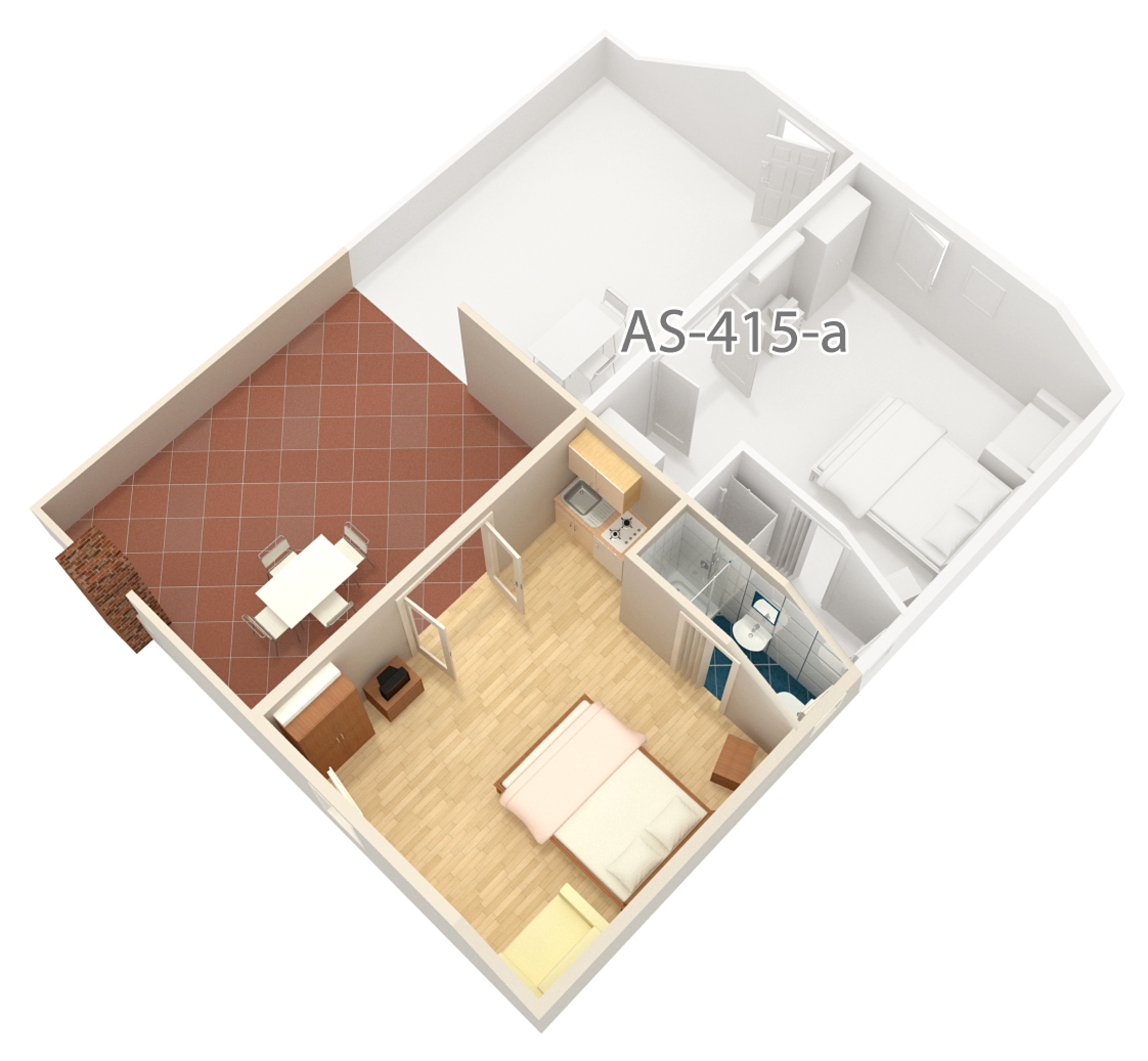 Studio flat with terrace and sea view Kornić, Krk  AS-b