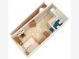 Kornić, Plan in the studio-apartment, (pet friendly) and WiFi.