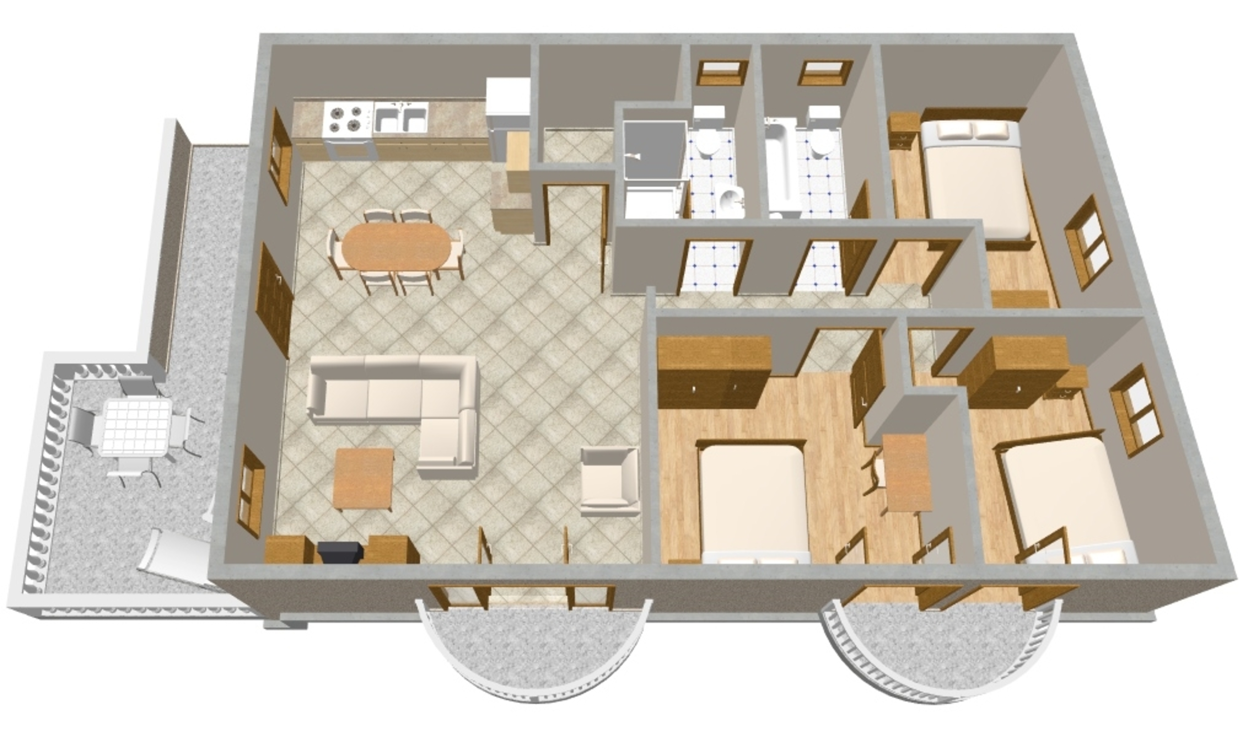 Trosobni apartman uz plažu Tribunj, Vodice  A-a