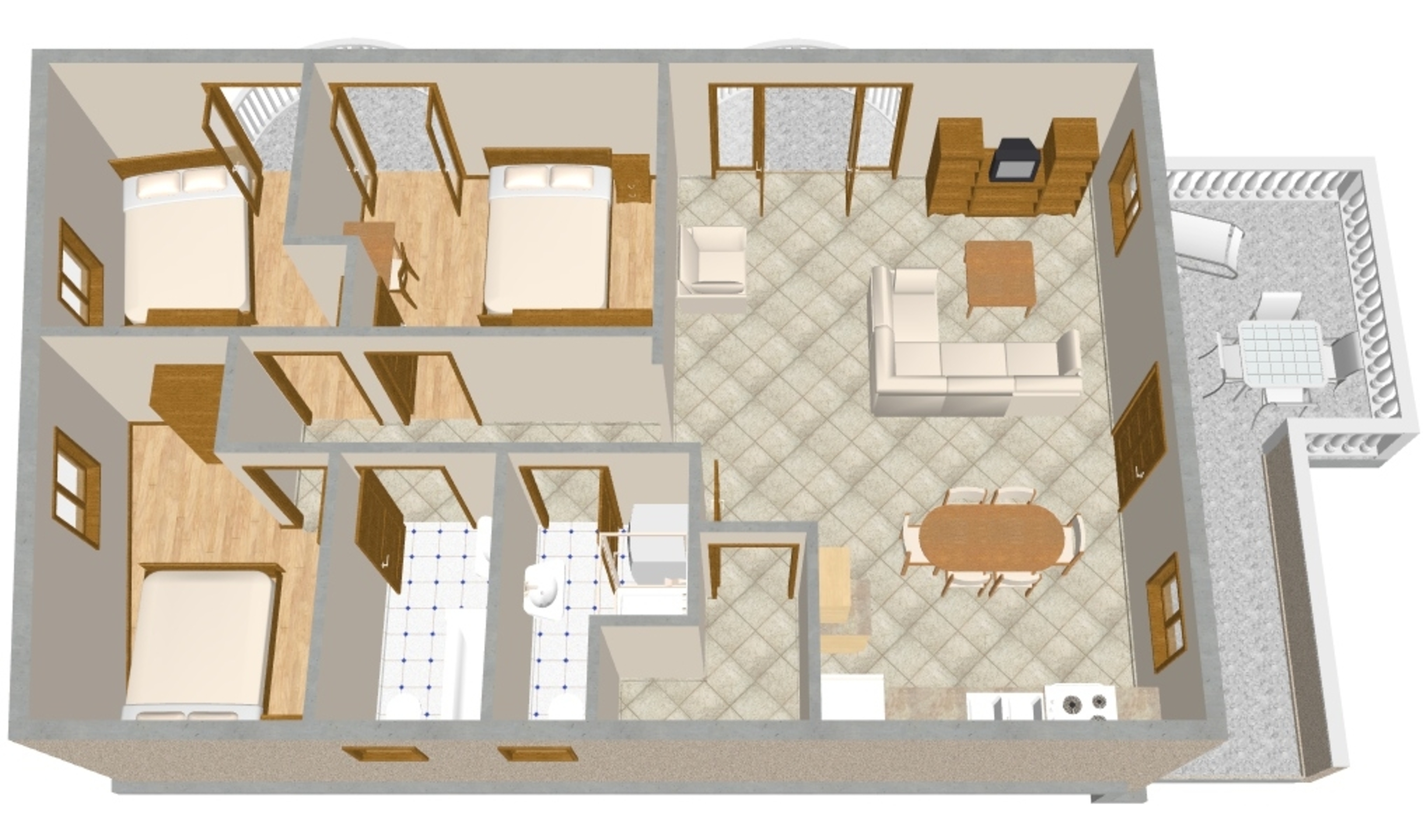 Trosobni apartman uz plažu Tribunj, Vodice  A-a