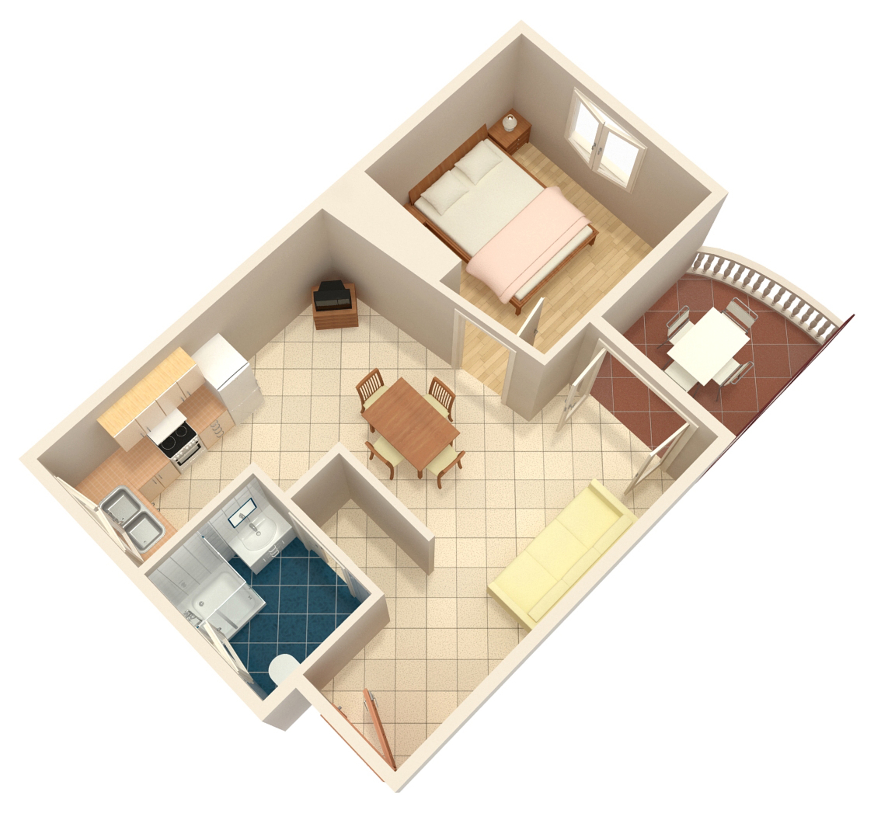 One bedroom apartment near beach Brodarica, Šibenik  A-c