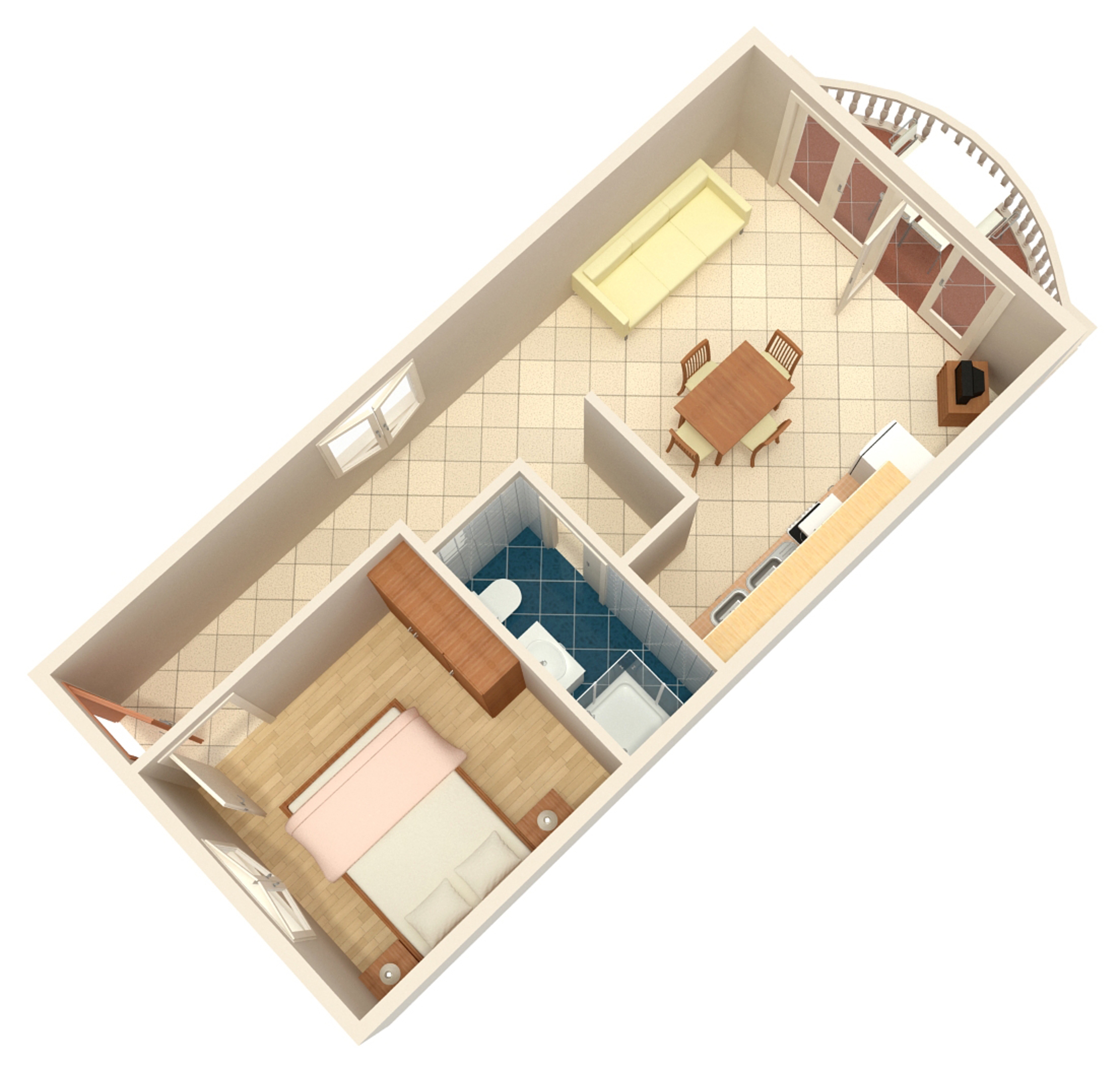 One bedroom apartment near beach Brodarica, Šibenik  A-d