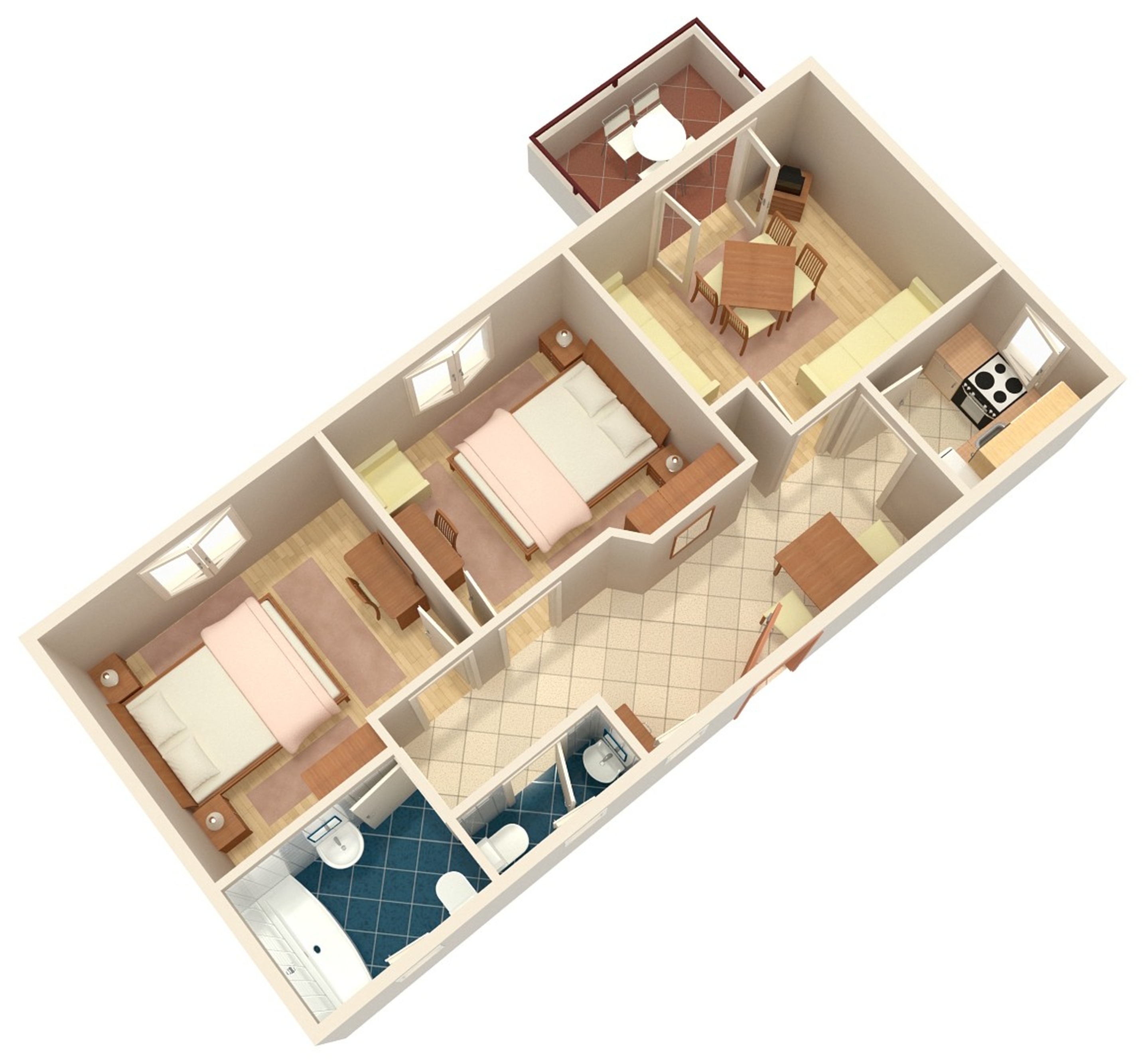 Two bedroom apartment near beach Vodice  A-a