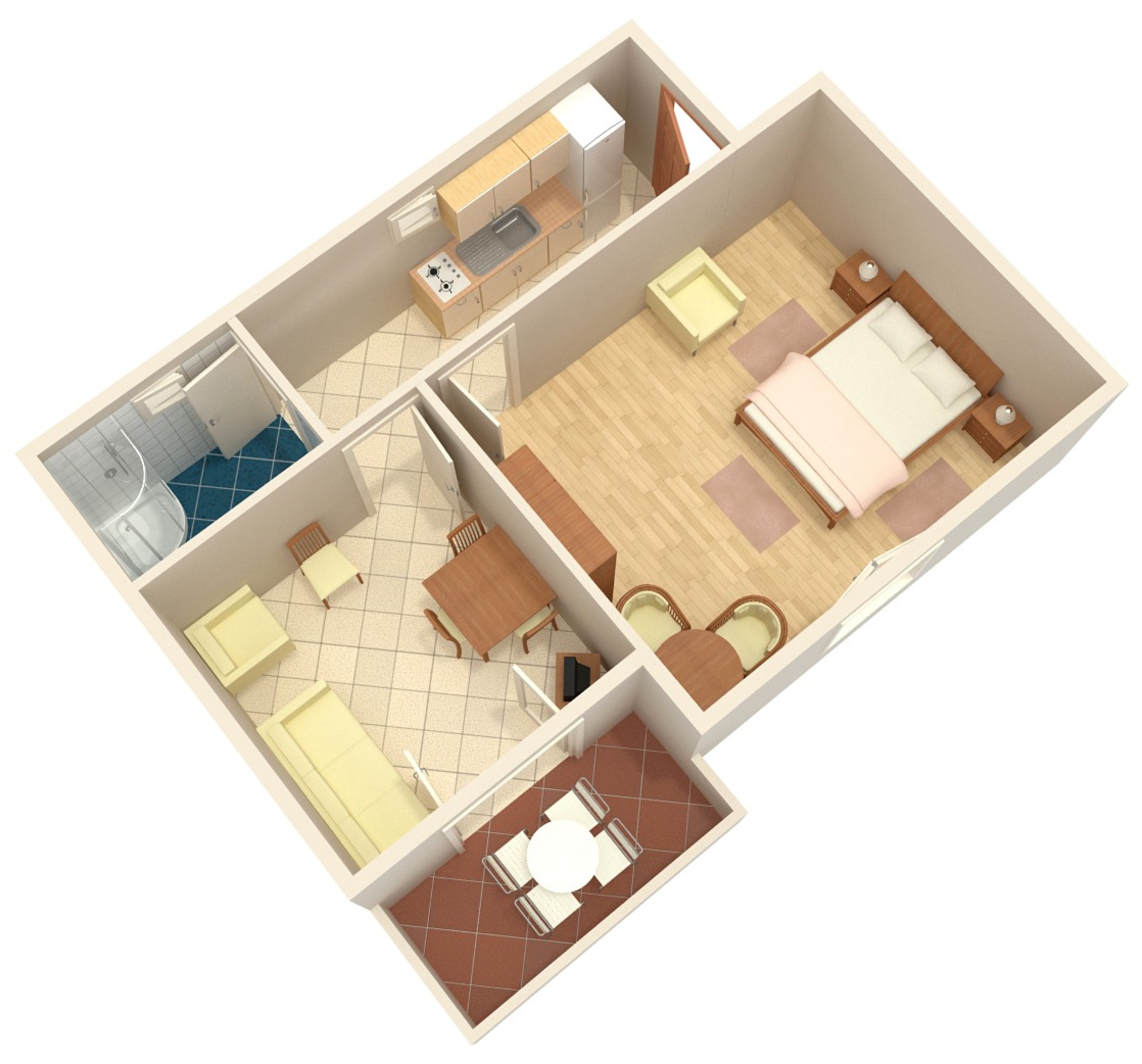 One bedroom apartment near beach Vodice  A-b
