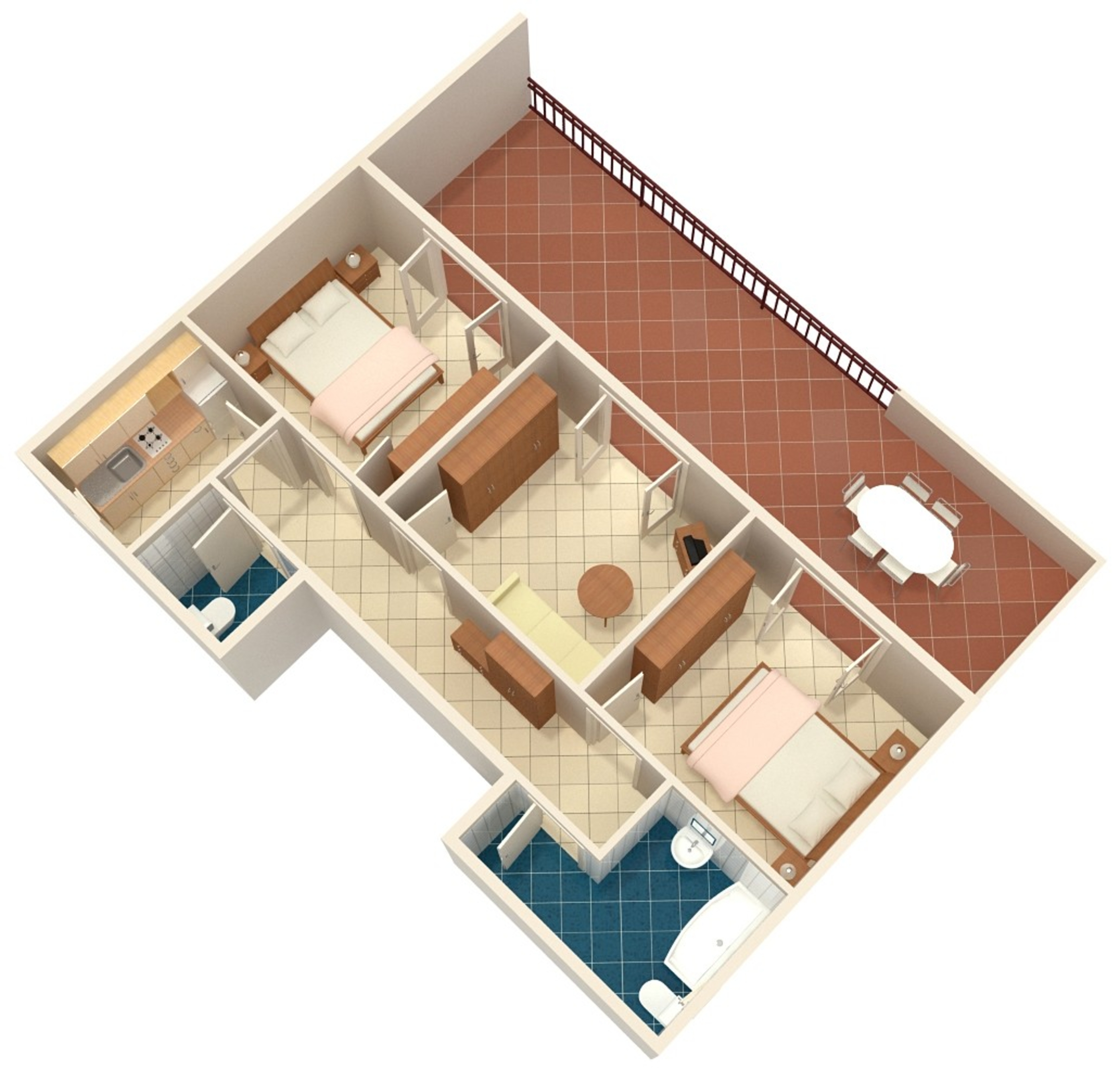 Two bedroom apartment near beach Vodice  A-d