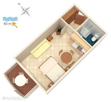 Plan Bilo, Plan in the studio-apartment.