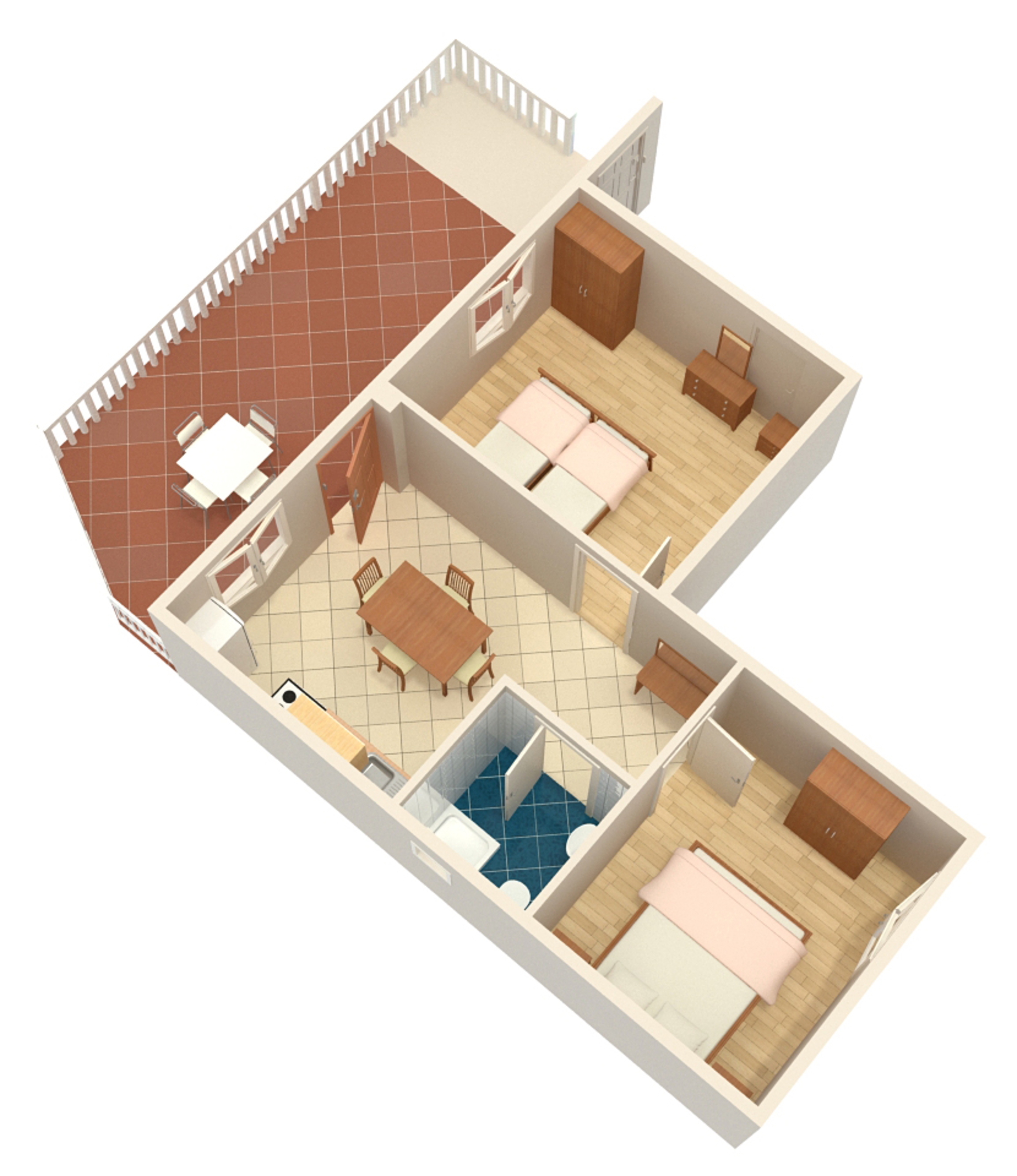 Two bedroom apartment with terrace and sea view Grebaštica, Šibenik  A-b