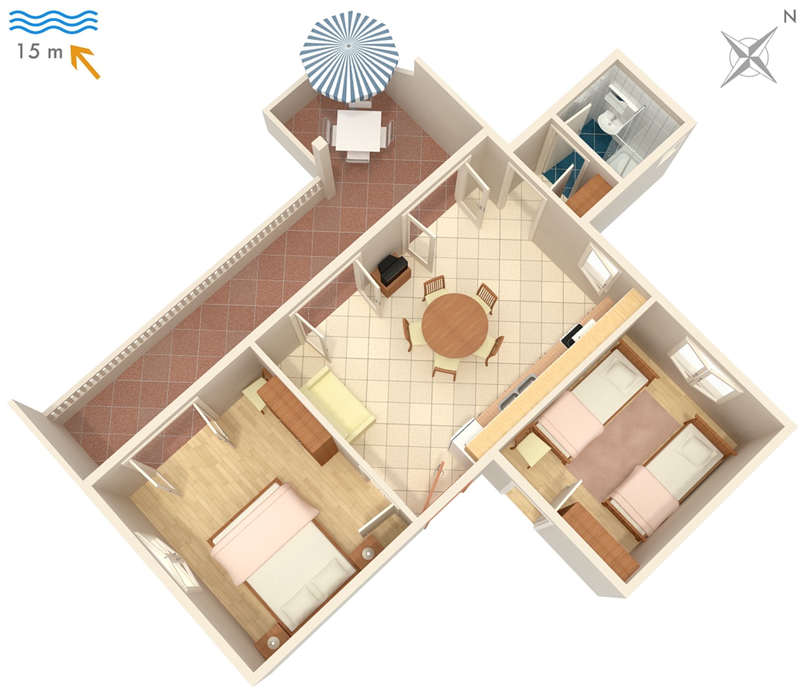 Two bedroom apartment near beach Ražanj, Rogoznica  A-a