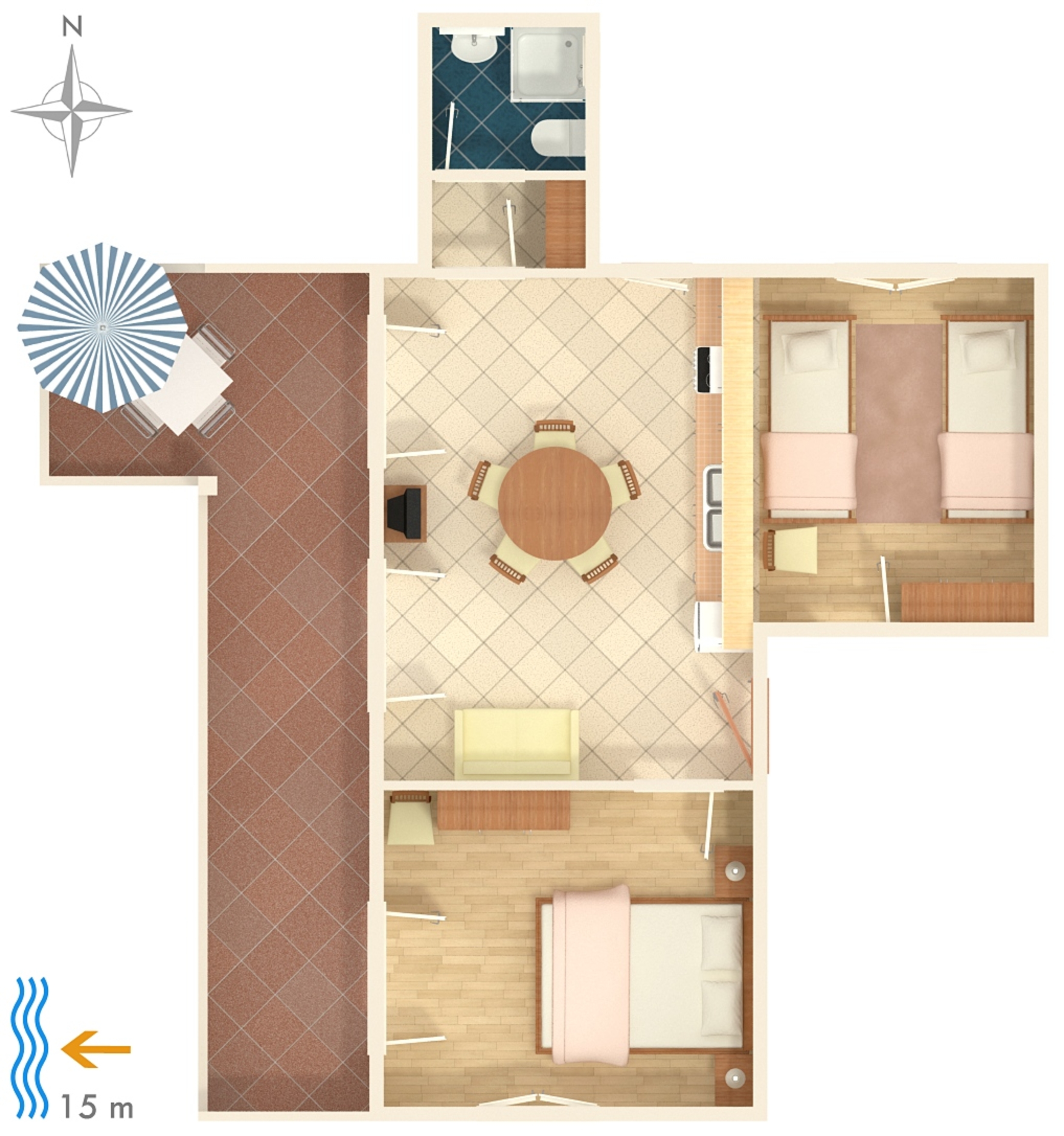 Two bedroom apartment near beach Ražanj, Rogoznica  A-a