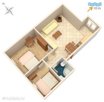 Plan Rogoznica, Plan in the apartment, WIFI.