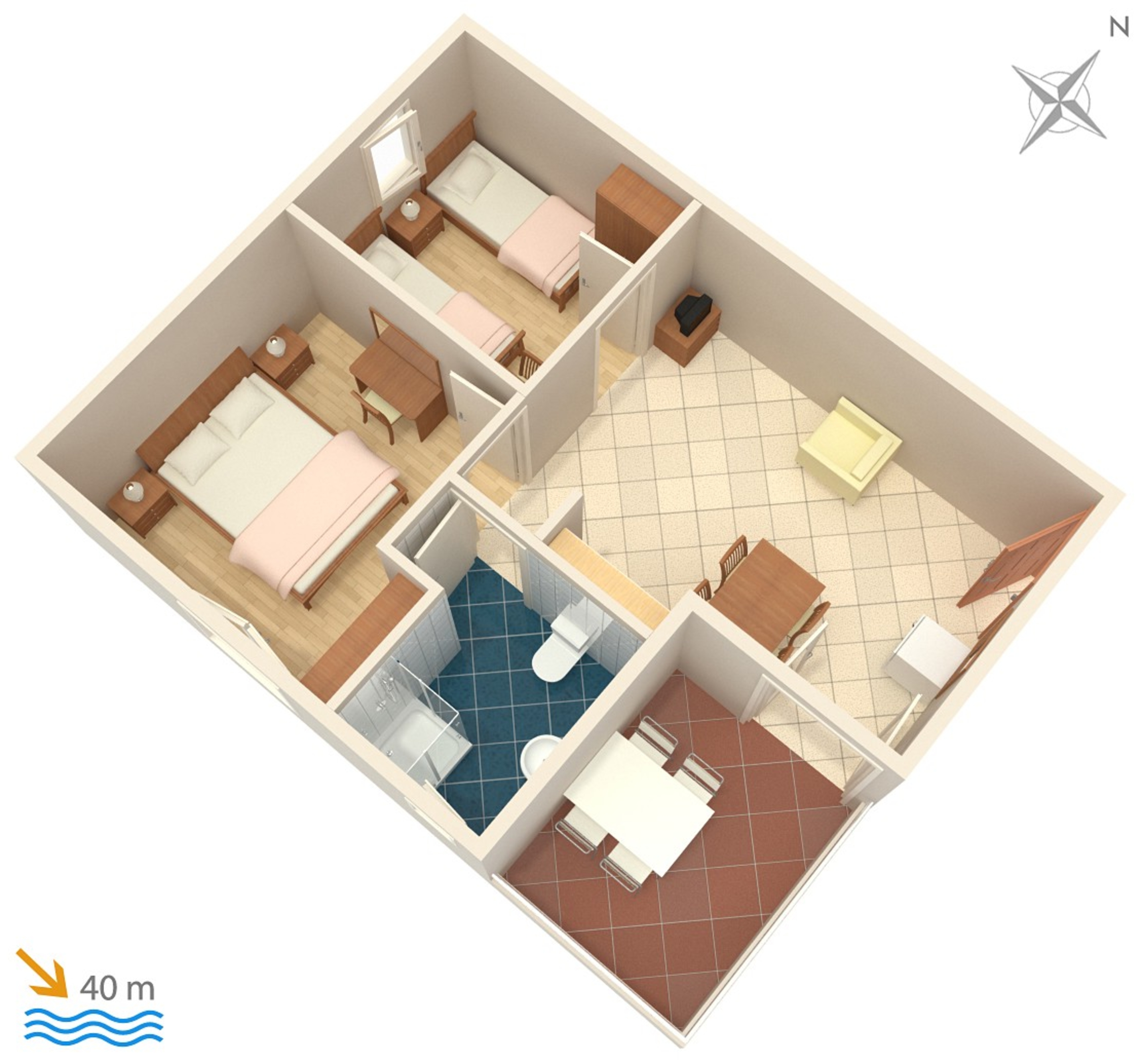 Two bedroom apartment near beach Sevid, Trogir  A-a
