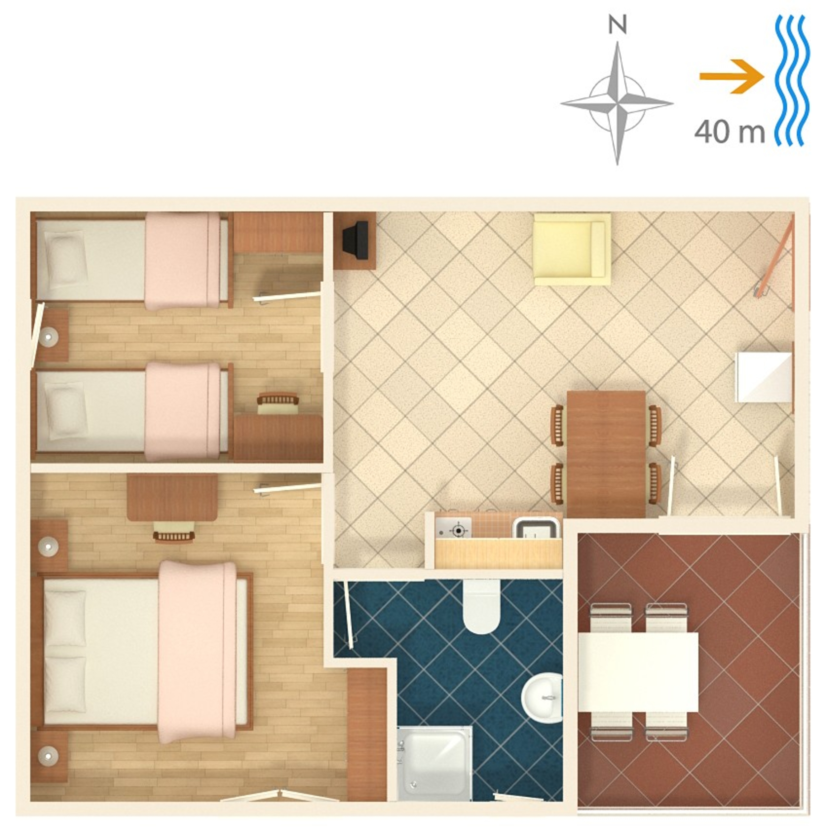 Two bedroom apartment near beach Sevid, Trogir  A-a