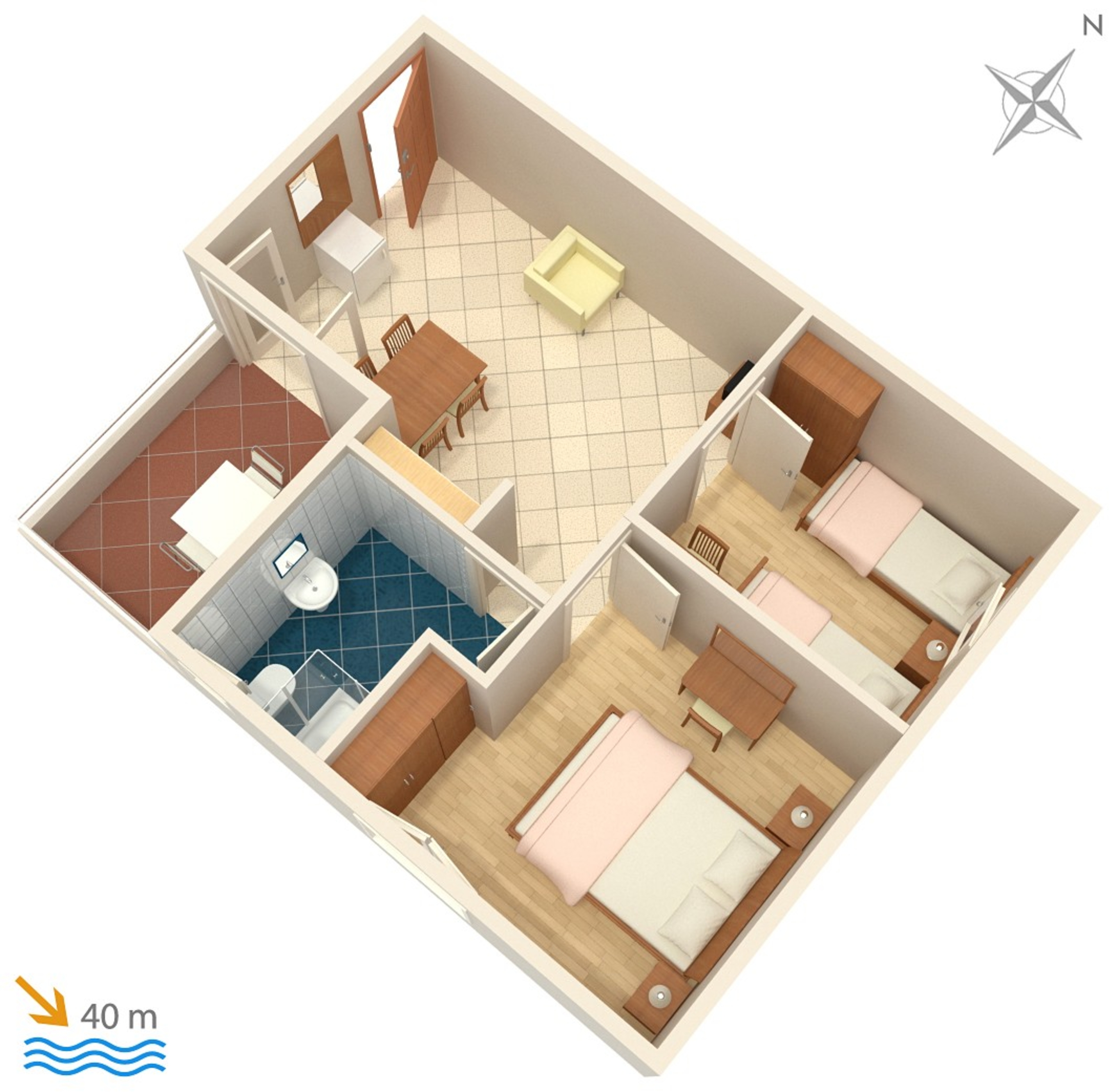 Two bedroom apartment near beach Sevid, Trogir  A-b