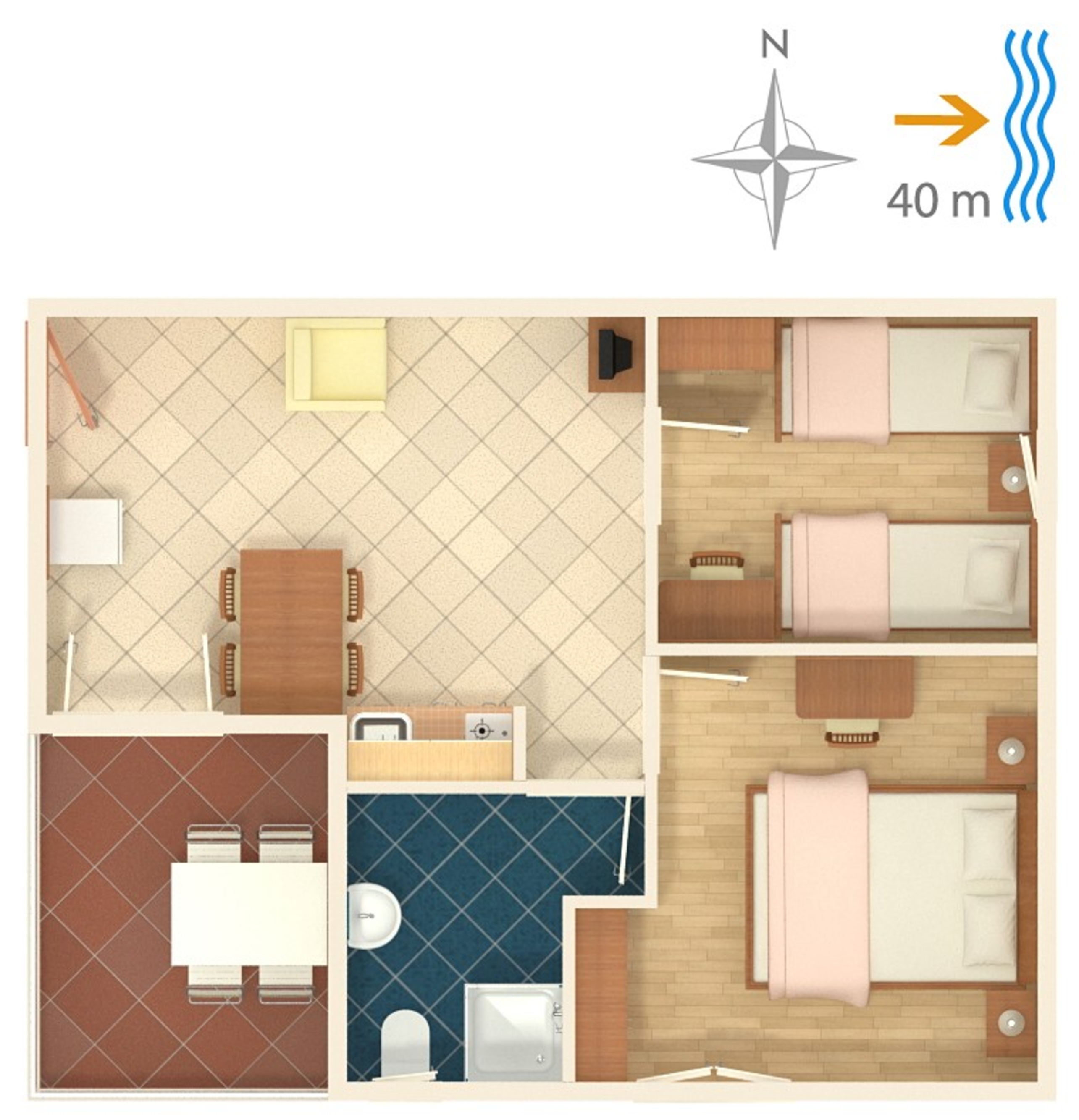 Two bedroom apartment near beach Sevid, Trogir  A-b