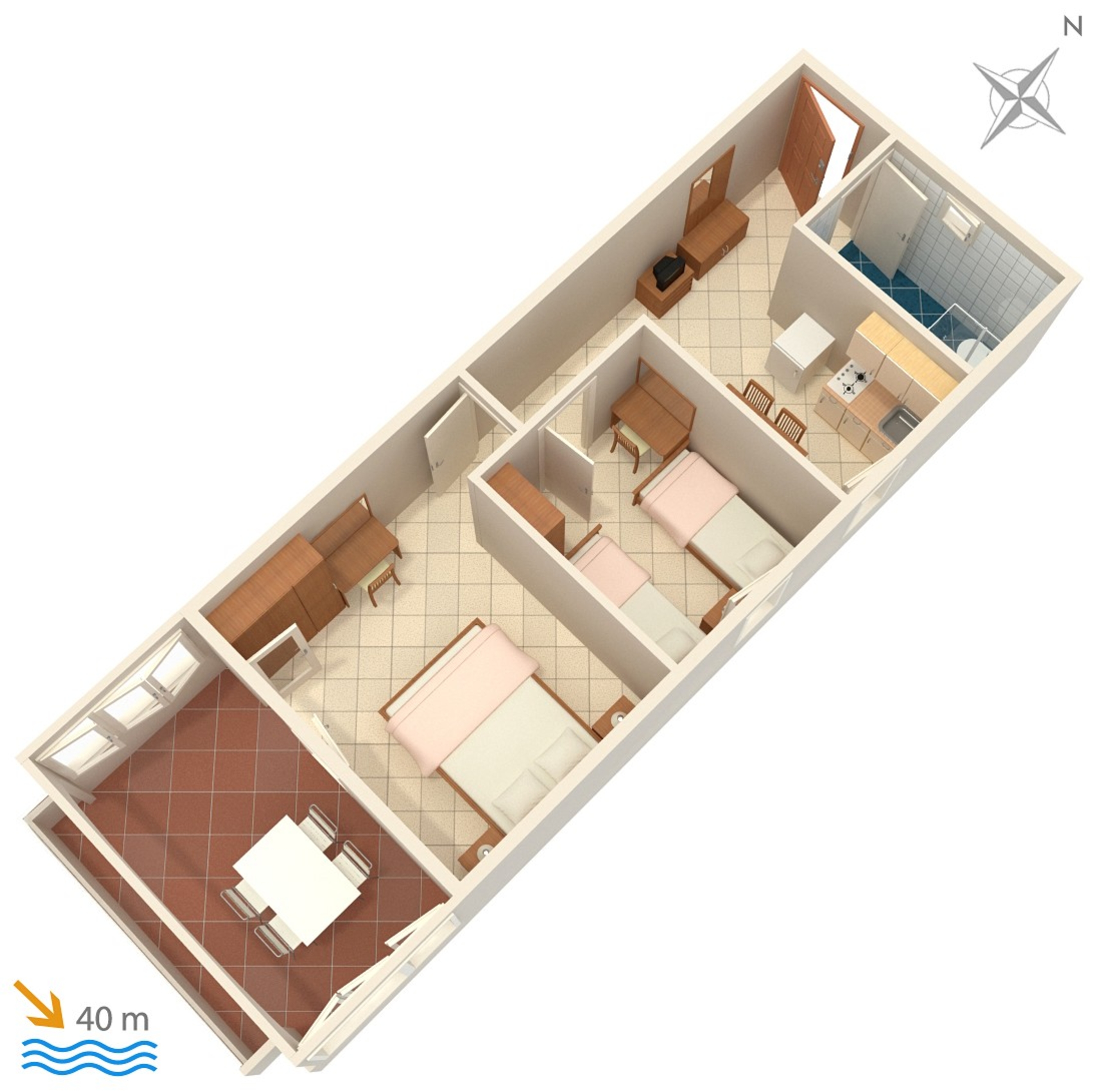 Two bedroom apartment near beach Sevid, Trogir  A-c