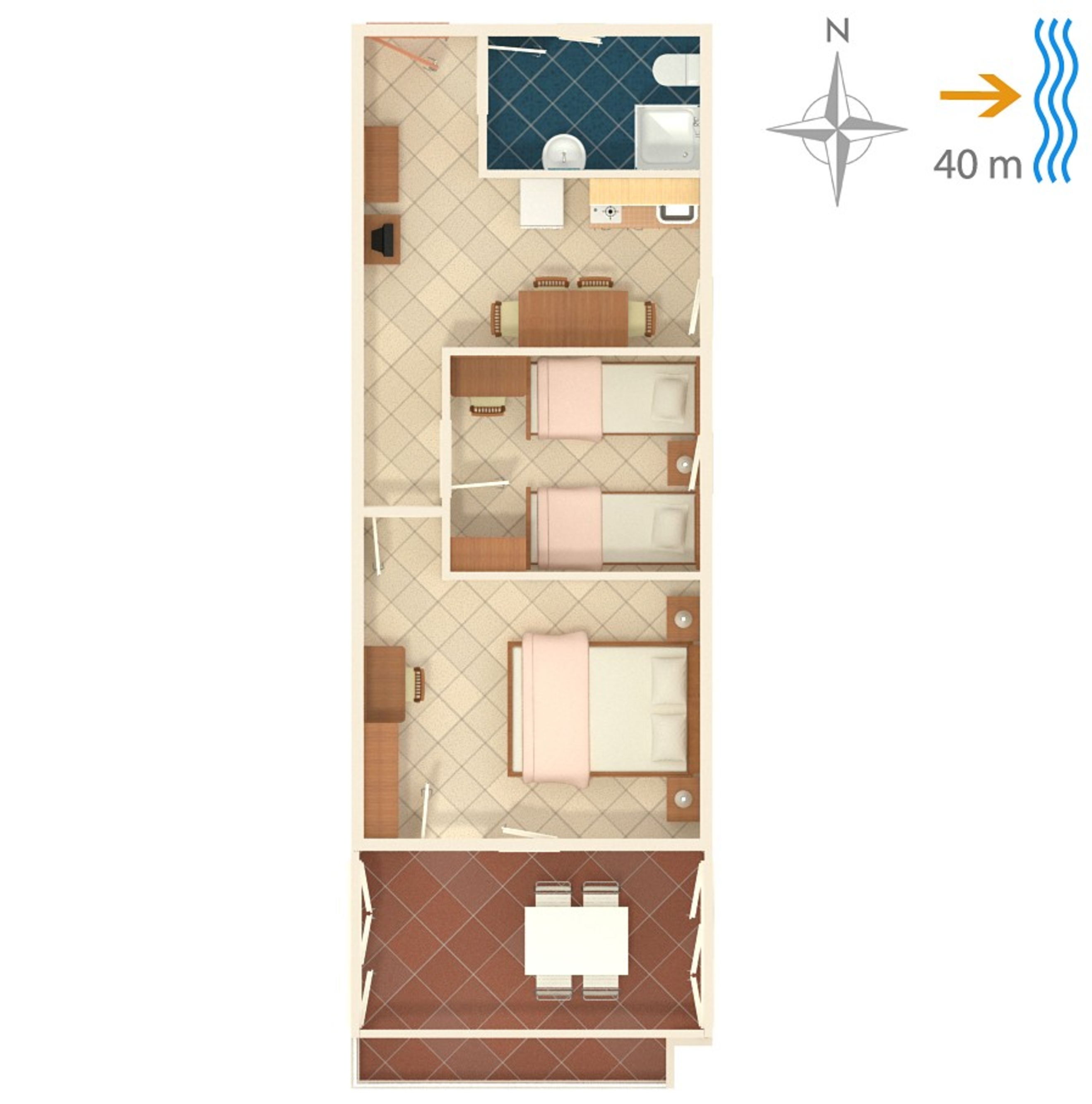 Two bedroom apartment near beach Sevid, Trogir  A-c