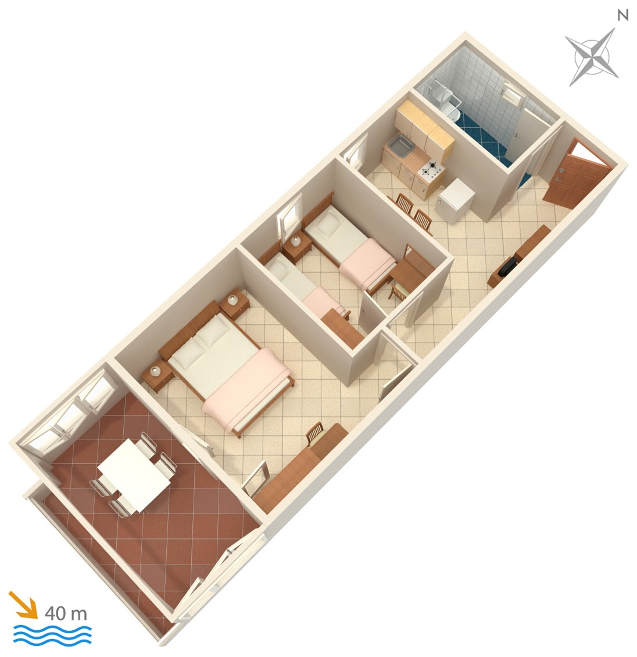 Two bedroom apartment near beach Sevid, Trogir  A-d