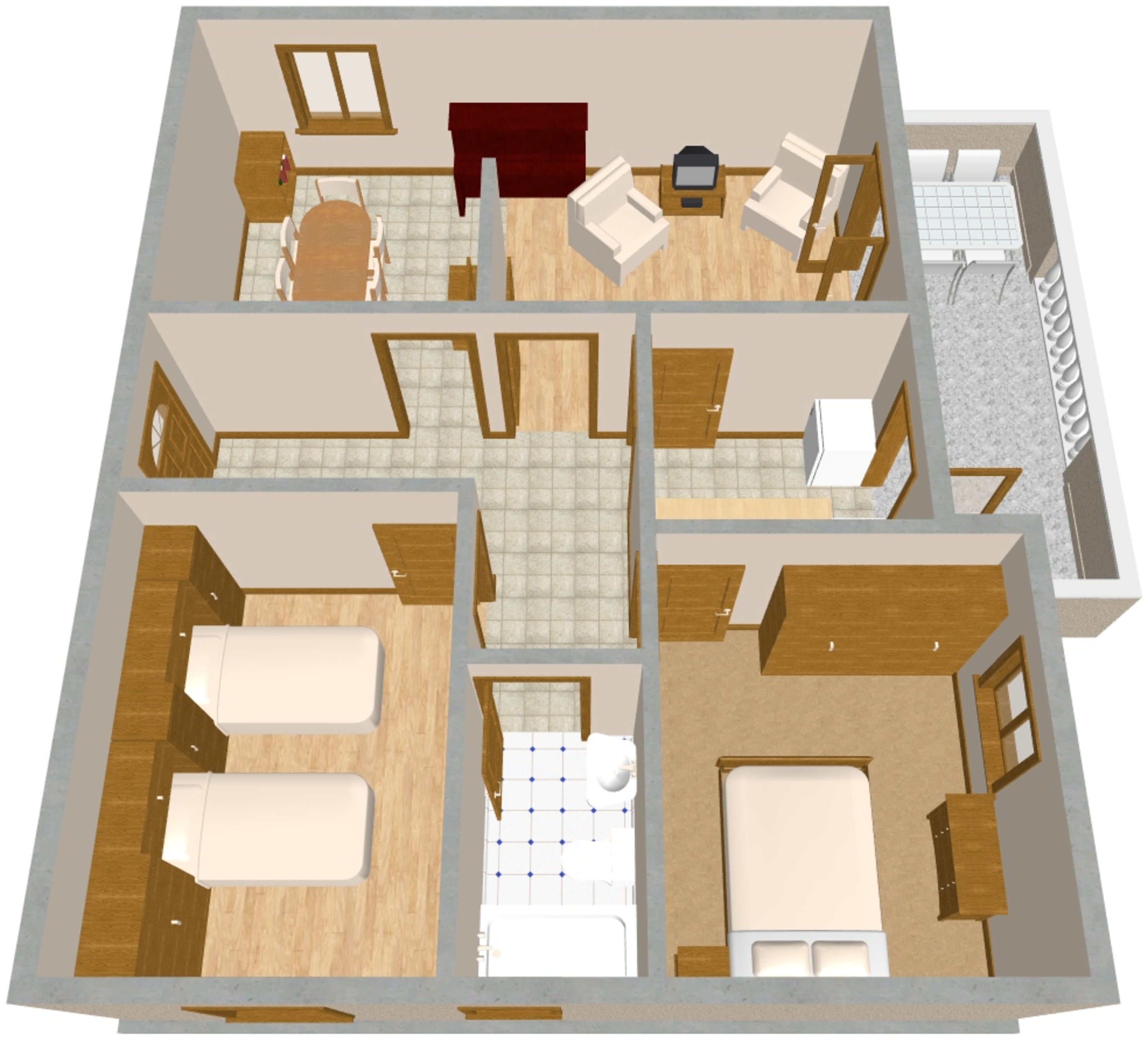 Two bedroom apartment with terrace and sea view Vrbnik, Krk  A-a
