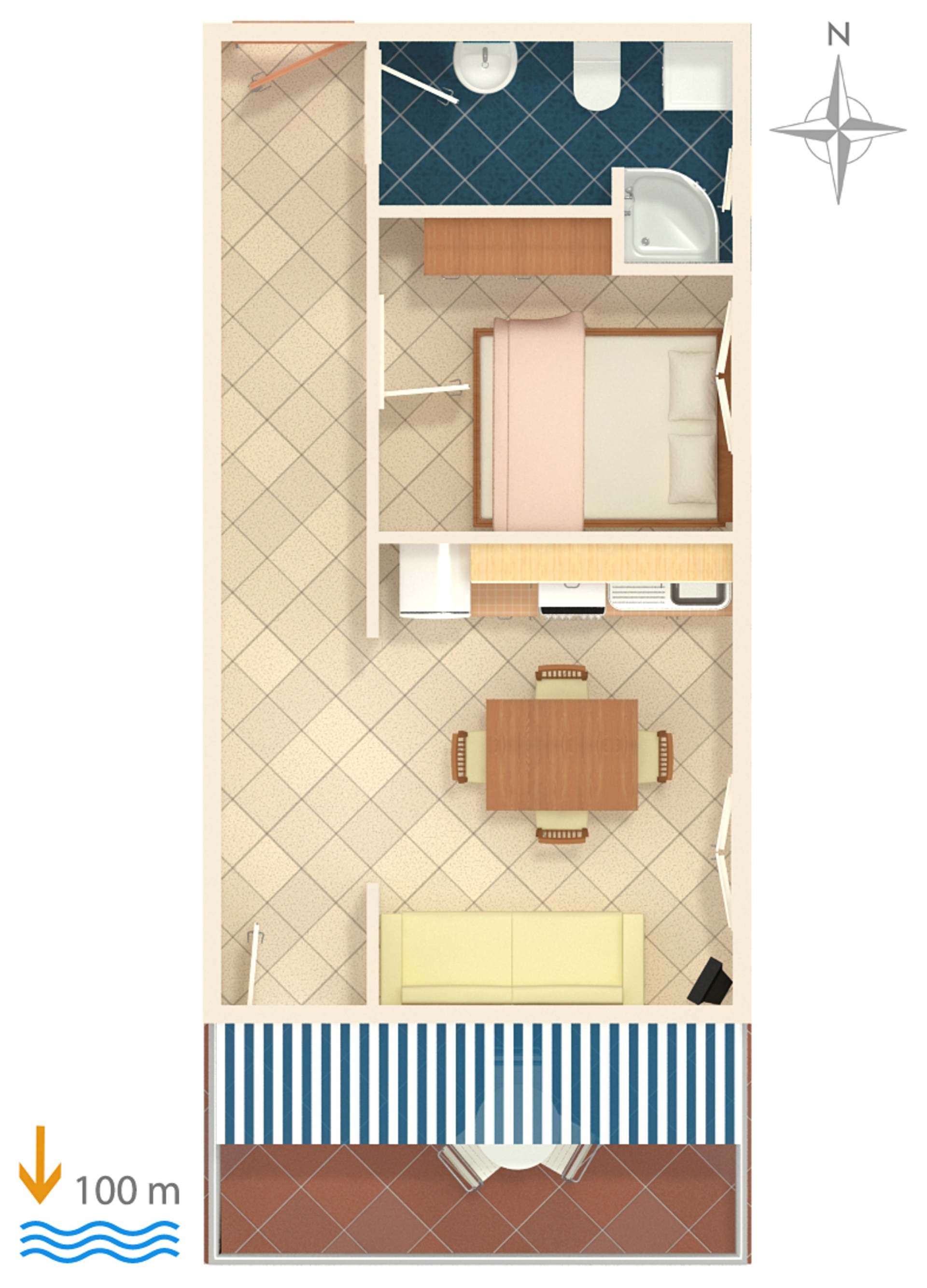 One bedroom apartment with terrace and sea view Rastići, Čiovo  A-a
