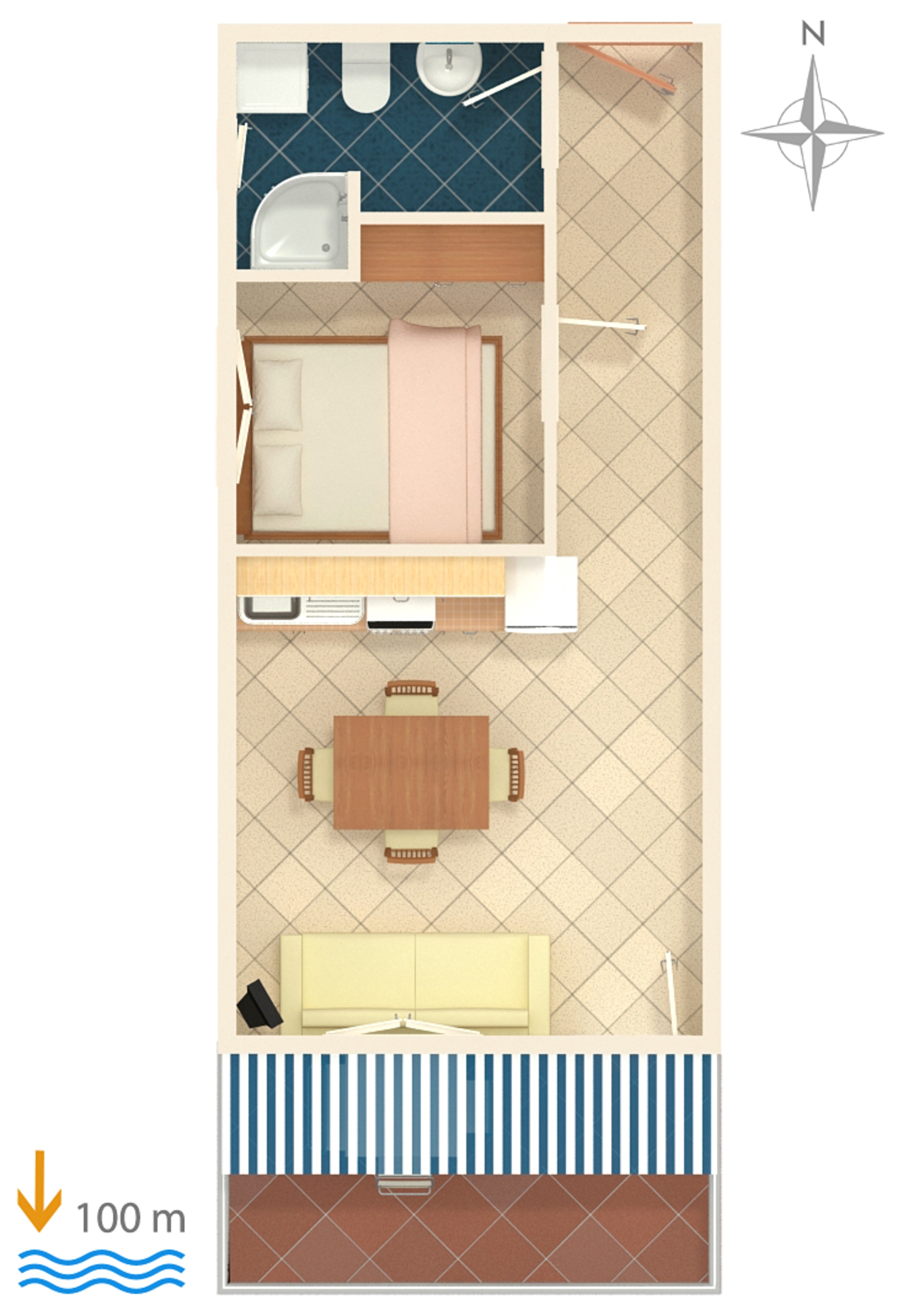 One bedroom apartment with terrace and sea view Rastići, Čiovo  A-b