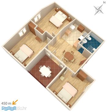 Plan Biograd na Moru, Plan in the apartment, WIFI.