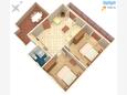 Arbanija, Plan in the apartment, (pet friendly) and WiFi.
