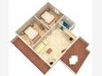 Arbanija, Plan in the apartment, (pet friendly) and WiFi.