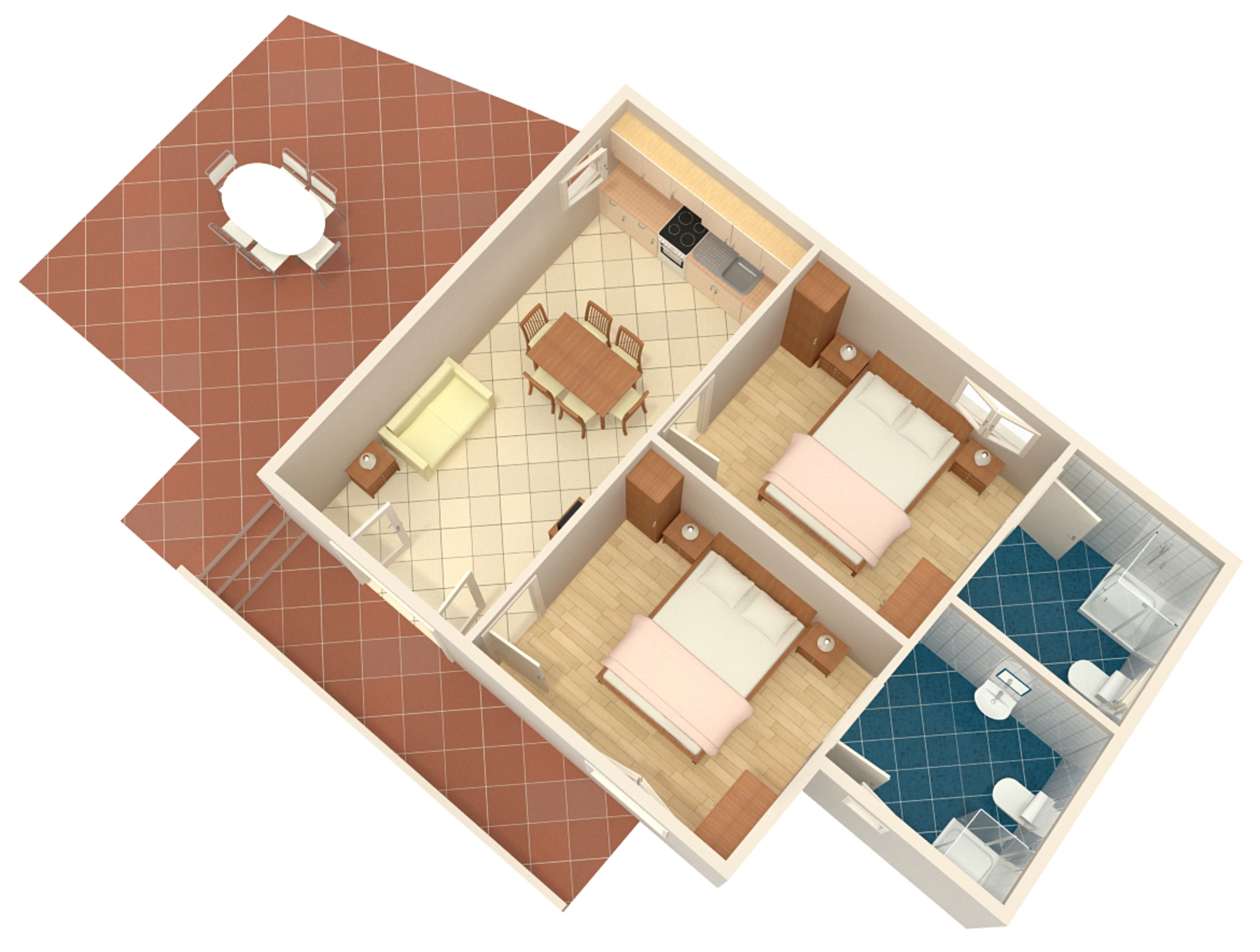 Two bedroom apartment with terrace Arbanija, Čiovo  A-b