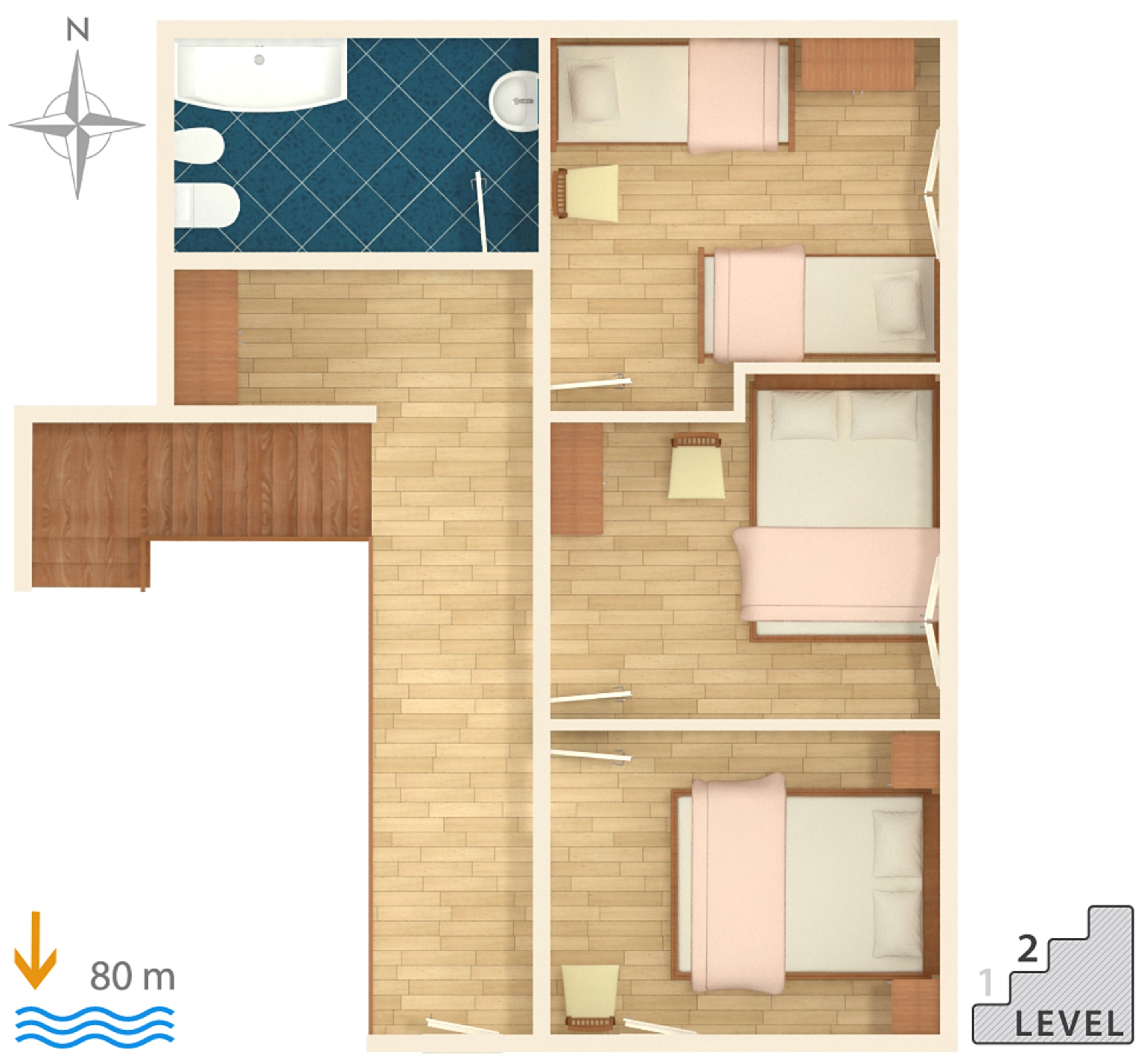 Three bedroom house with terrace and sea view Seget Vranjica, Trogir  K