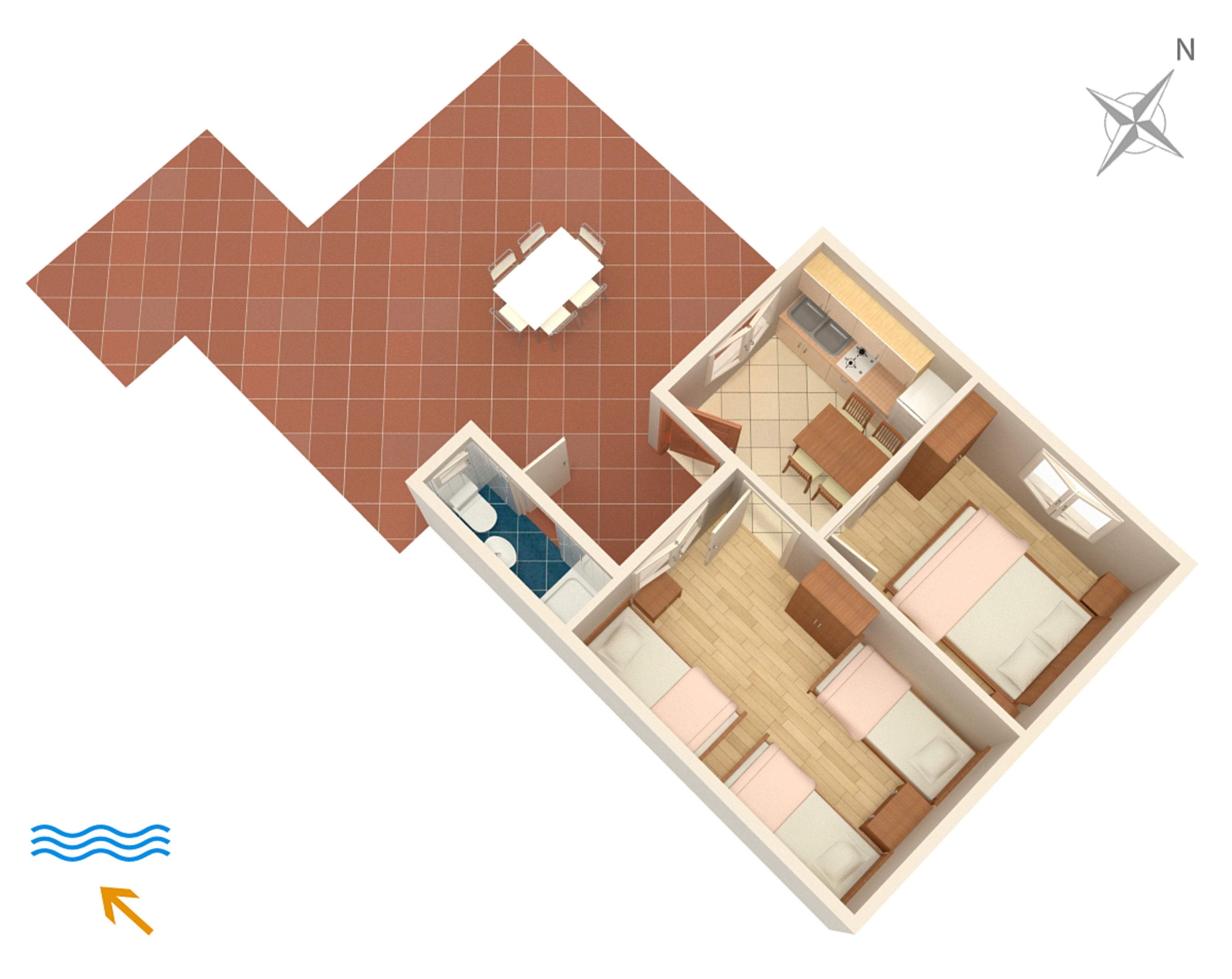 Two bedroom apartment near beach Lavdara, Dugi otok  A-a