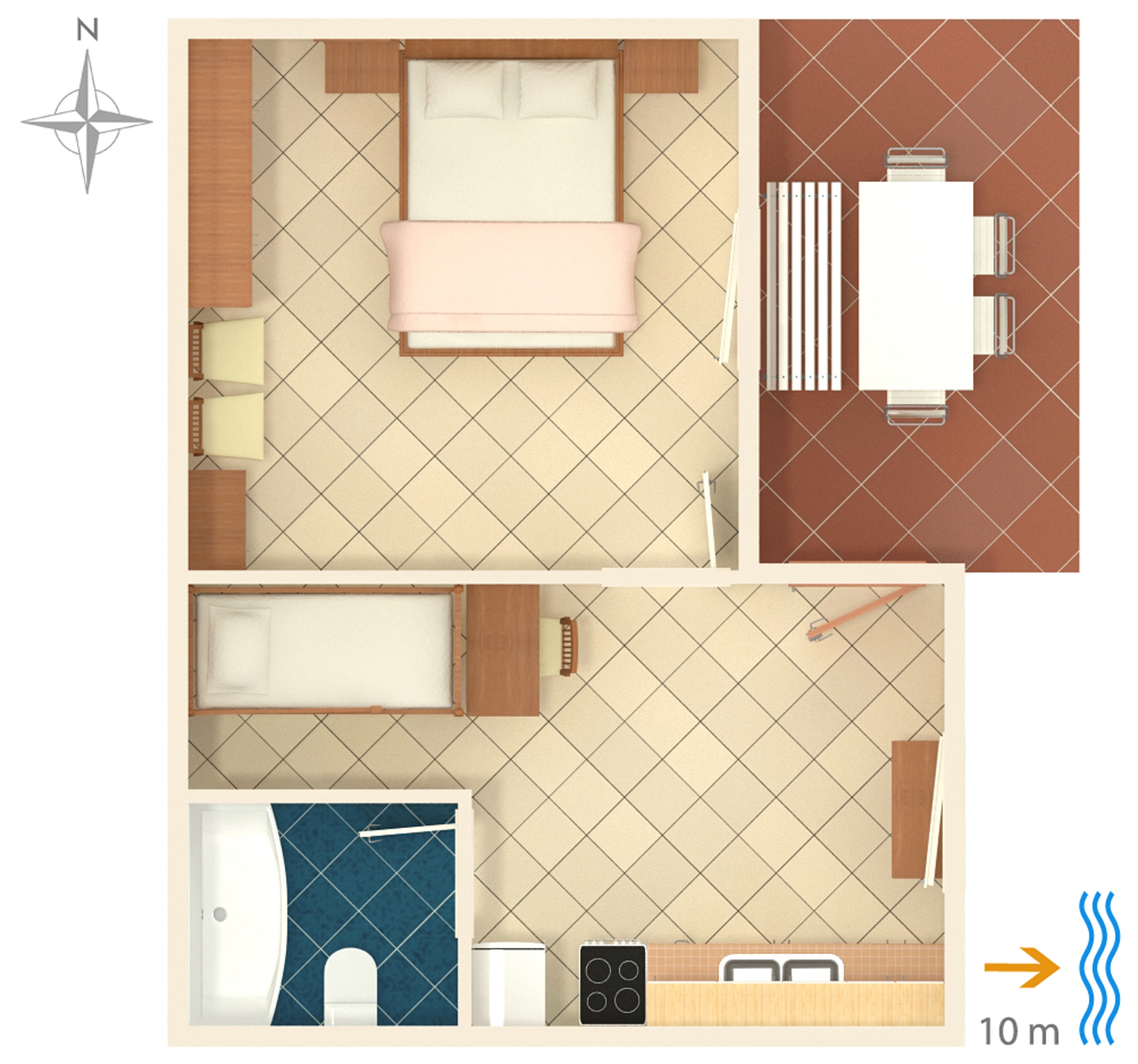 One bedroom apartment near beach Lavdara, Dugi otok  A-b