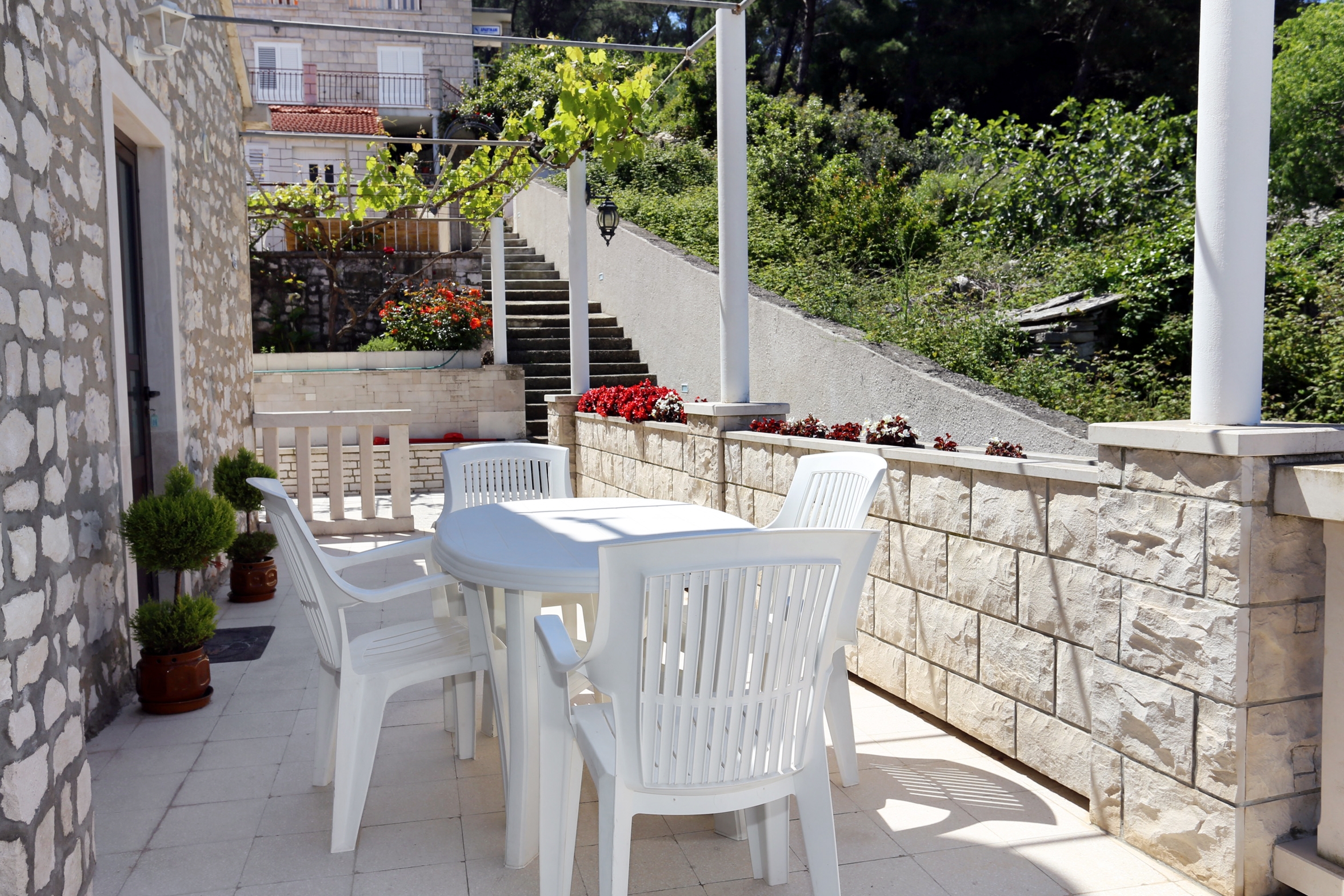 Dvosobni apartman s terasom i pogledom na more Lumbarda, Korčula  A-a
